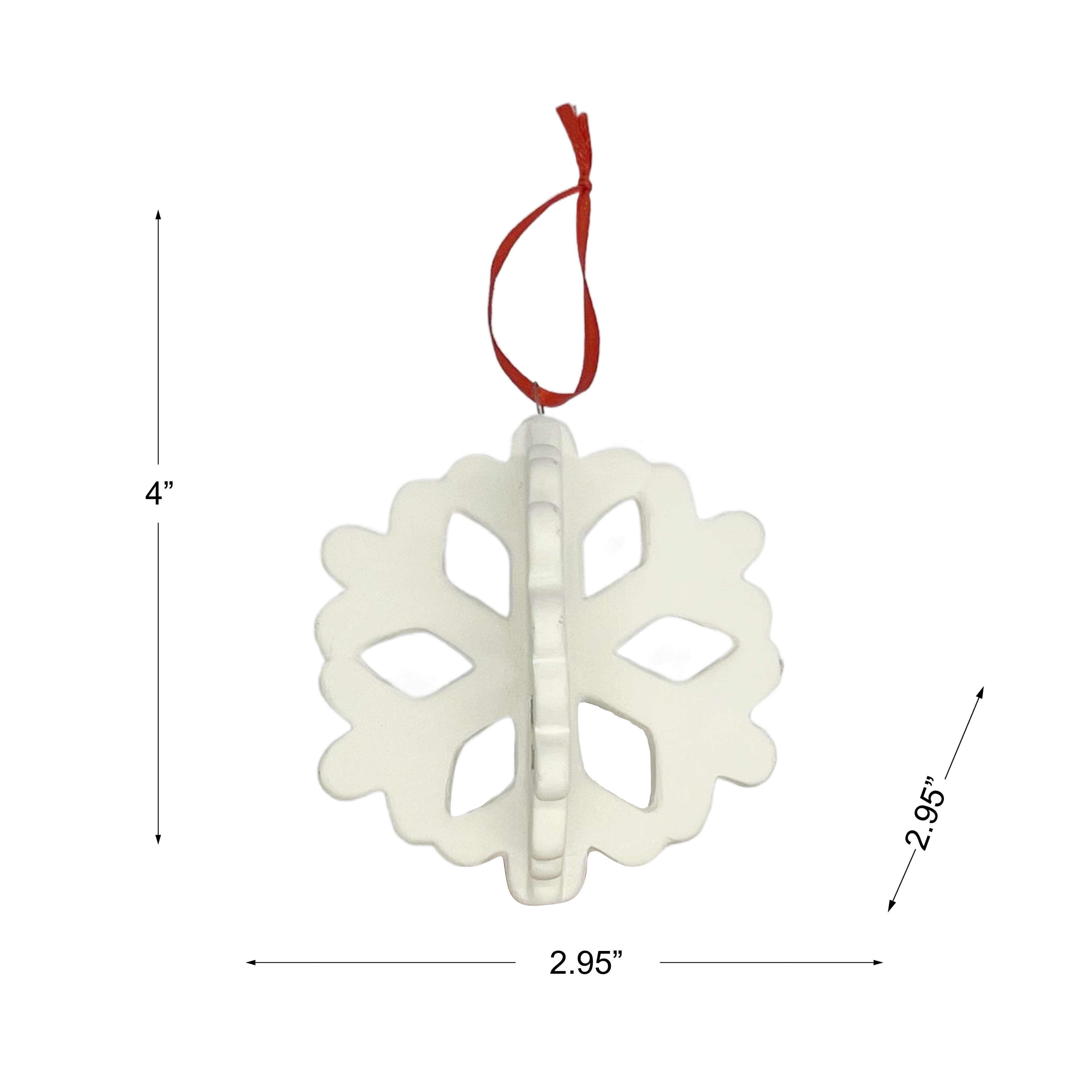 4&#x22; DIY Ceramic Slatted Snowflake Ornament by Make Market&#xAE;