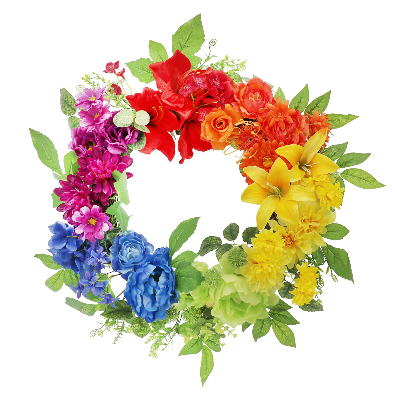 24&#x22; Multicolor Mixed Flower Wreath by Celebrate It&#xAE;