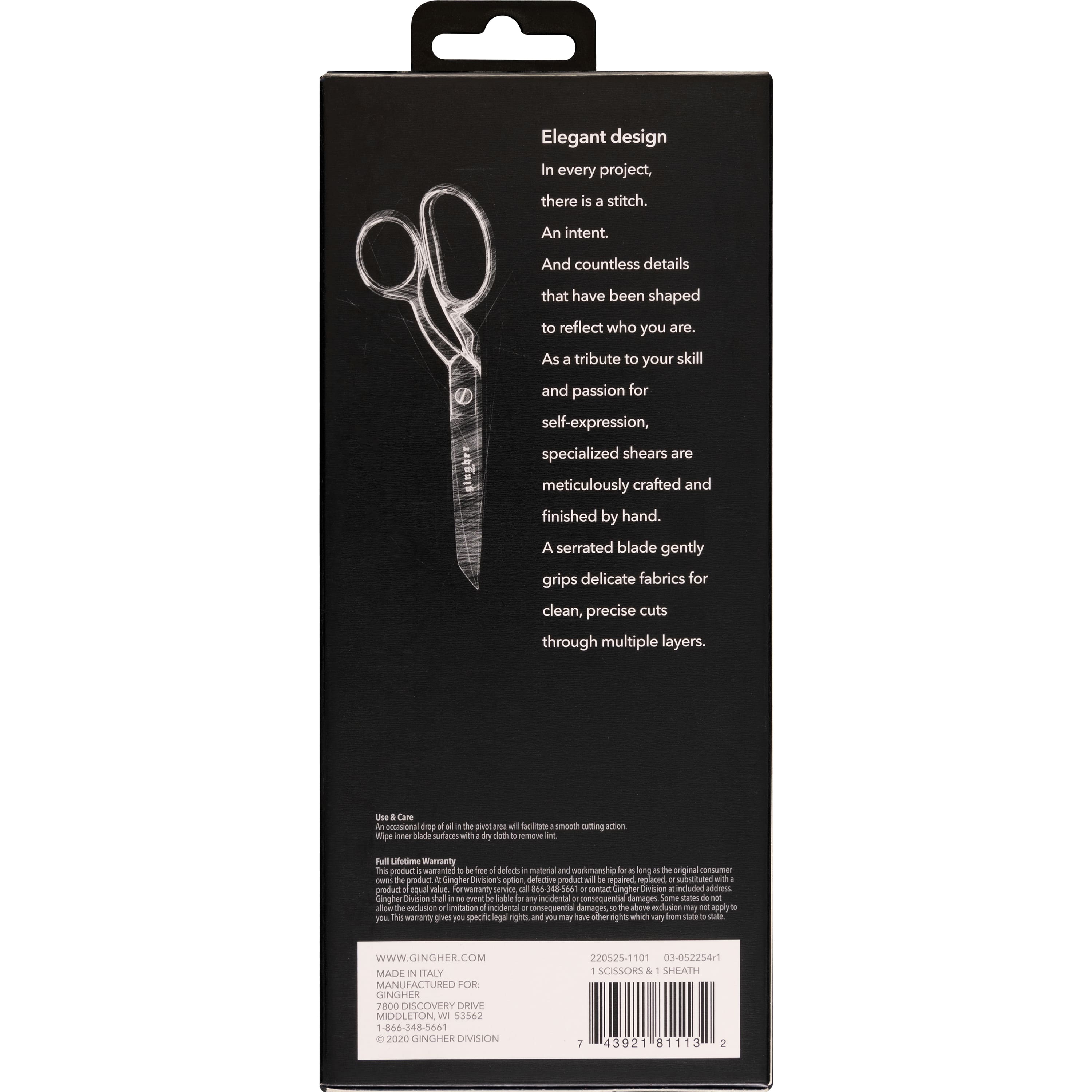 Gingher® 8" Serrated Knife-Edge Dressmaker Shears