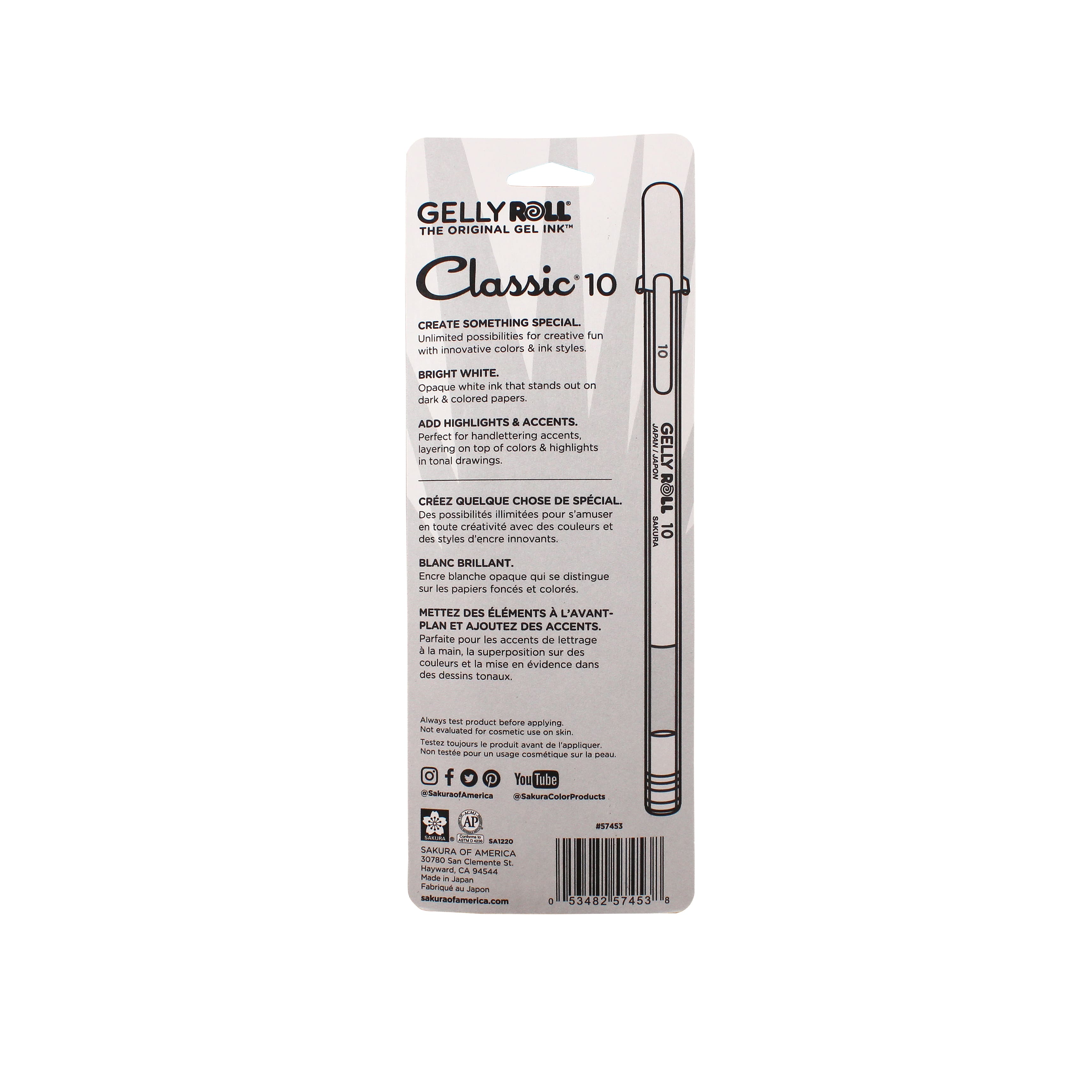 Gelly Roll&#xAE; Classic&#xAE; 10 Bold Bright White Ink Pens, 3ct.