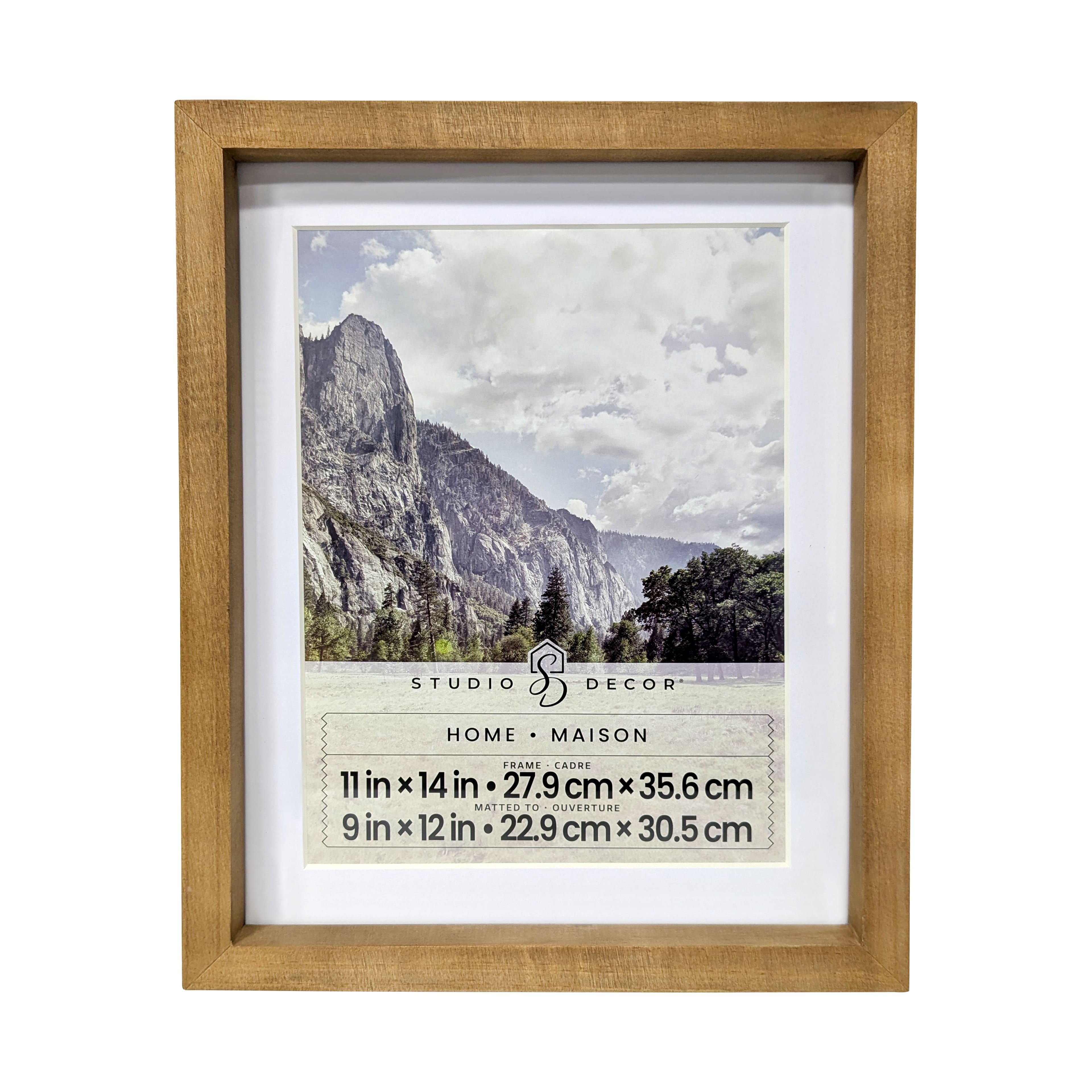 Home Natural Walnut Stain Wood Frame with Mat by Studio D&#xE9;cor&#xAE;
