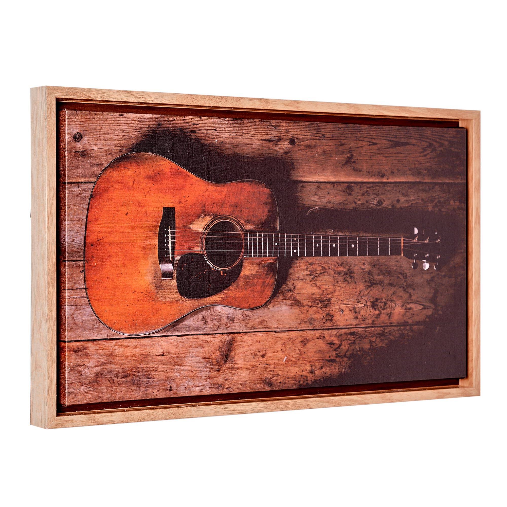 American Art Decor Grand Ole Opry Guitar Canvas with L Frame - 22" x 12"