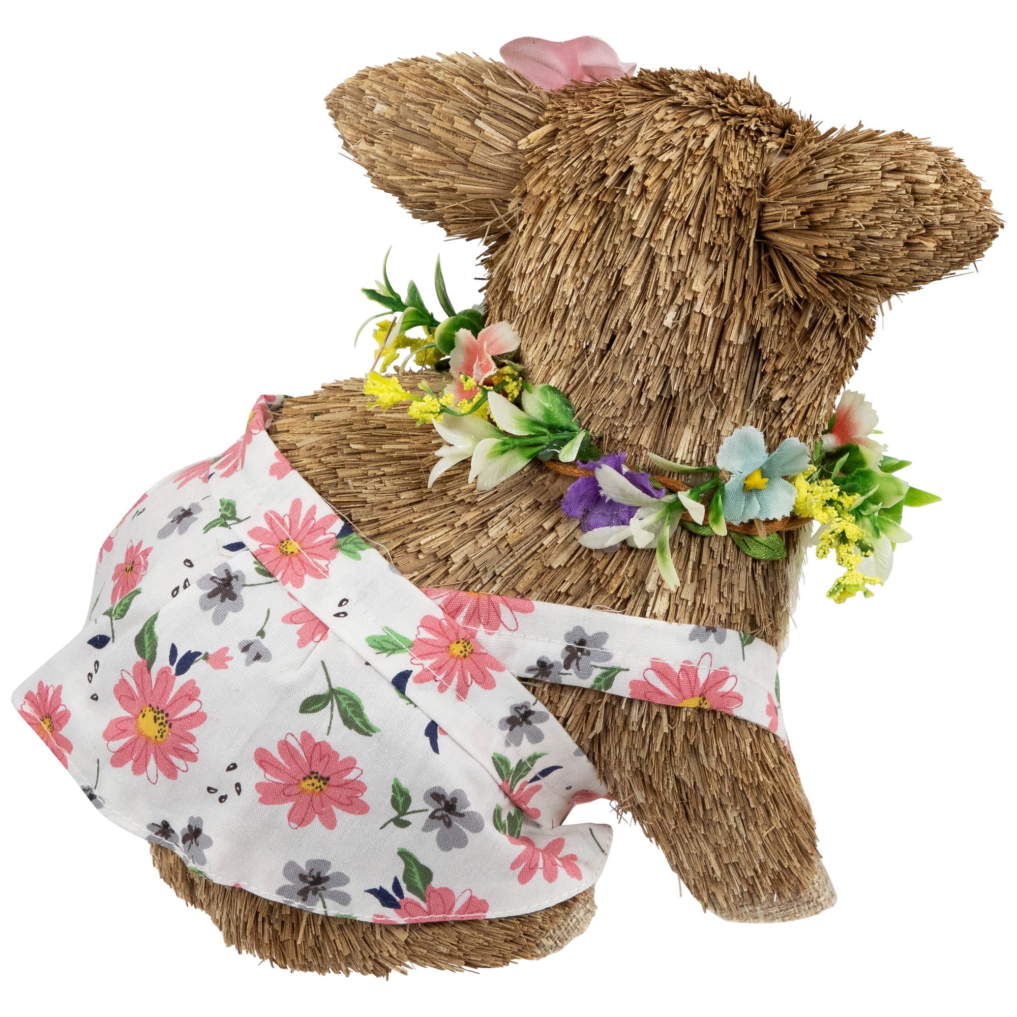 7&#x22; Girl Piglet with Floral Dress Spring Figurine