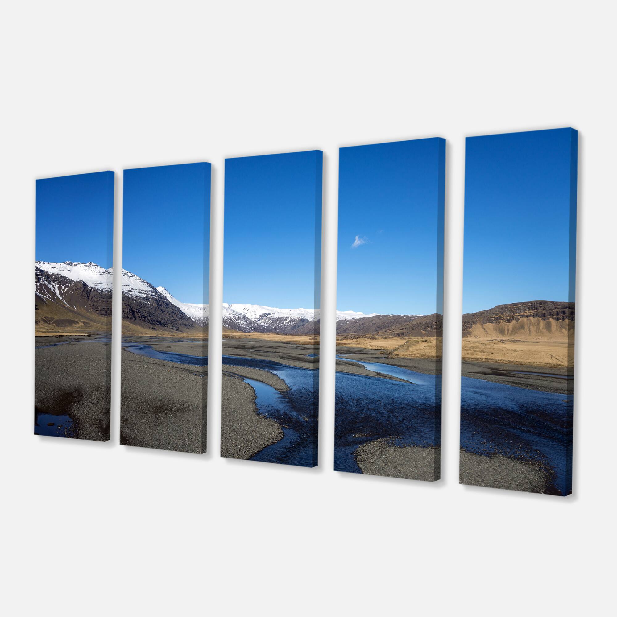 Designart - Mountains and Lakes Iceland - Landscape Canvas Art Print