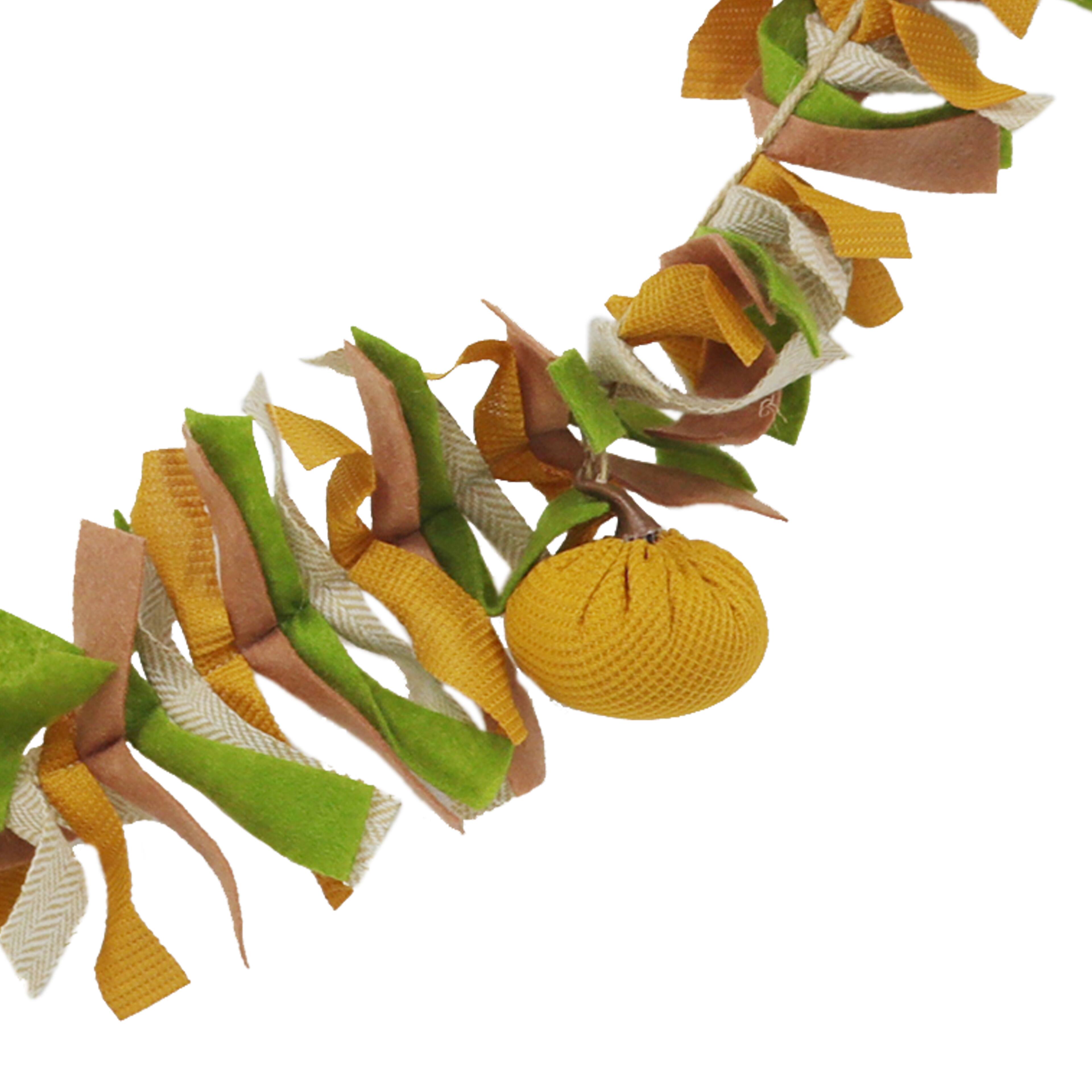 6ft. Green & Orange Pumpkin Fabric Garland by Ashland® Michaels