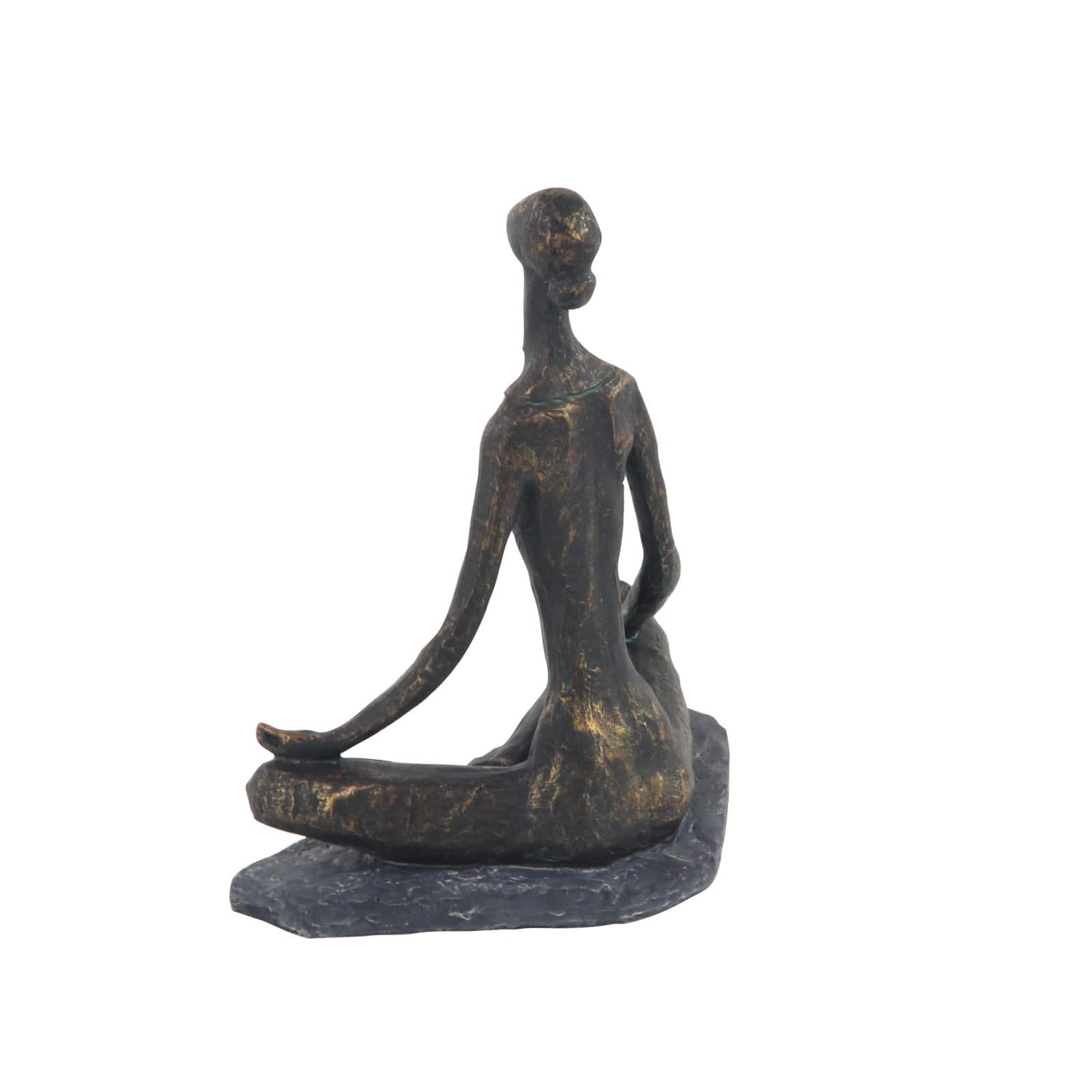 11" Black Polystone Modern Meditation Sculpture