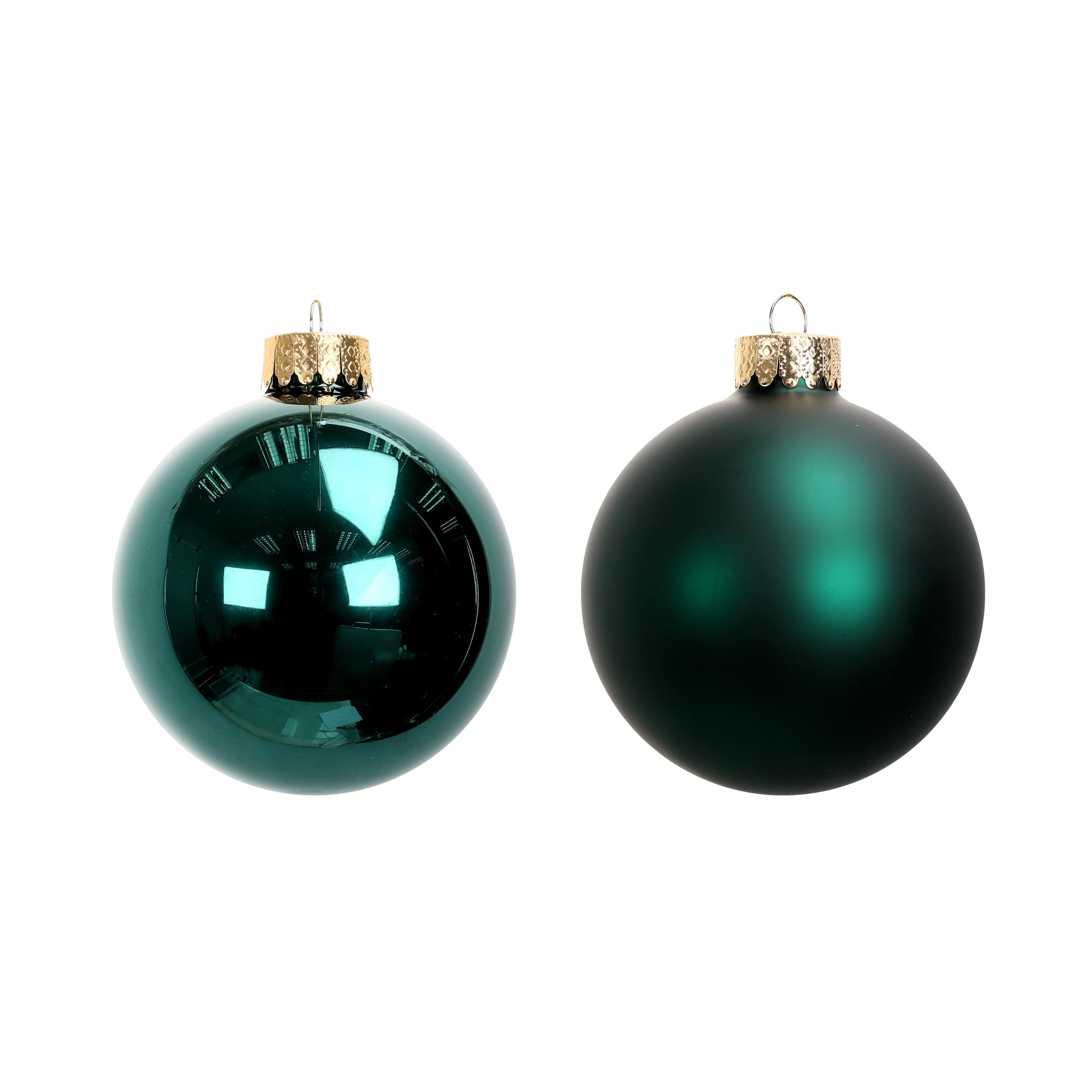 6 Pack 3&#x22; Matte &#x26; Shiny Glass Ball Ornaments by Ashland&#xAE;