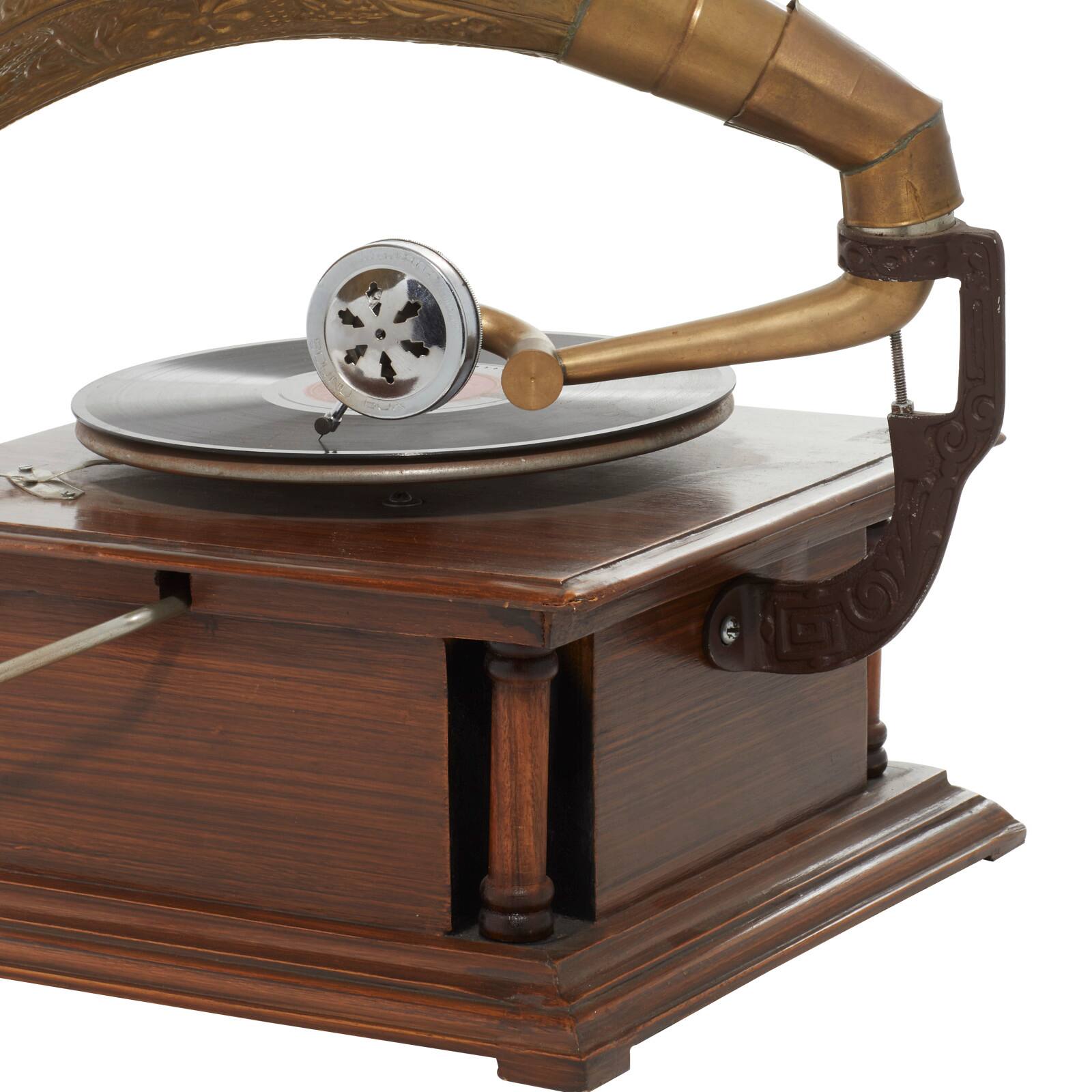 Copper Wood and Metal Vintage Gramophone, 28&#x22; x 18&#x22; x 16&#x22;