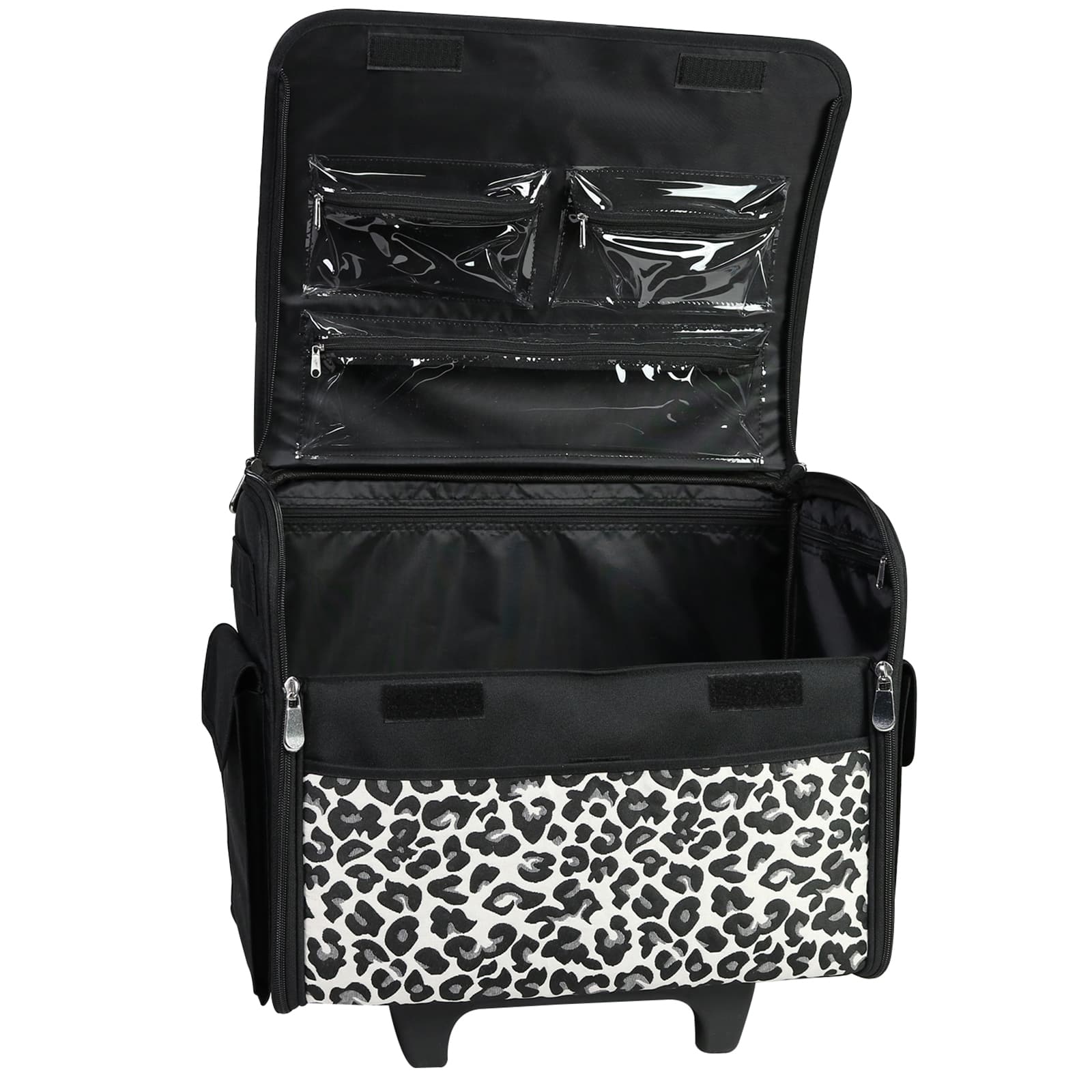 Everything Mary Collapsible Cheetah Print Rolling Sewing Machine Tote