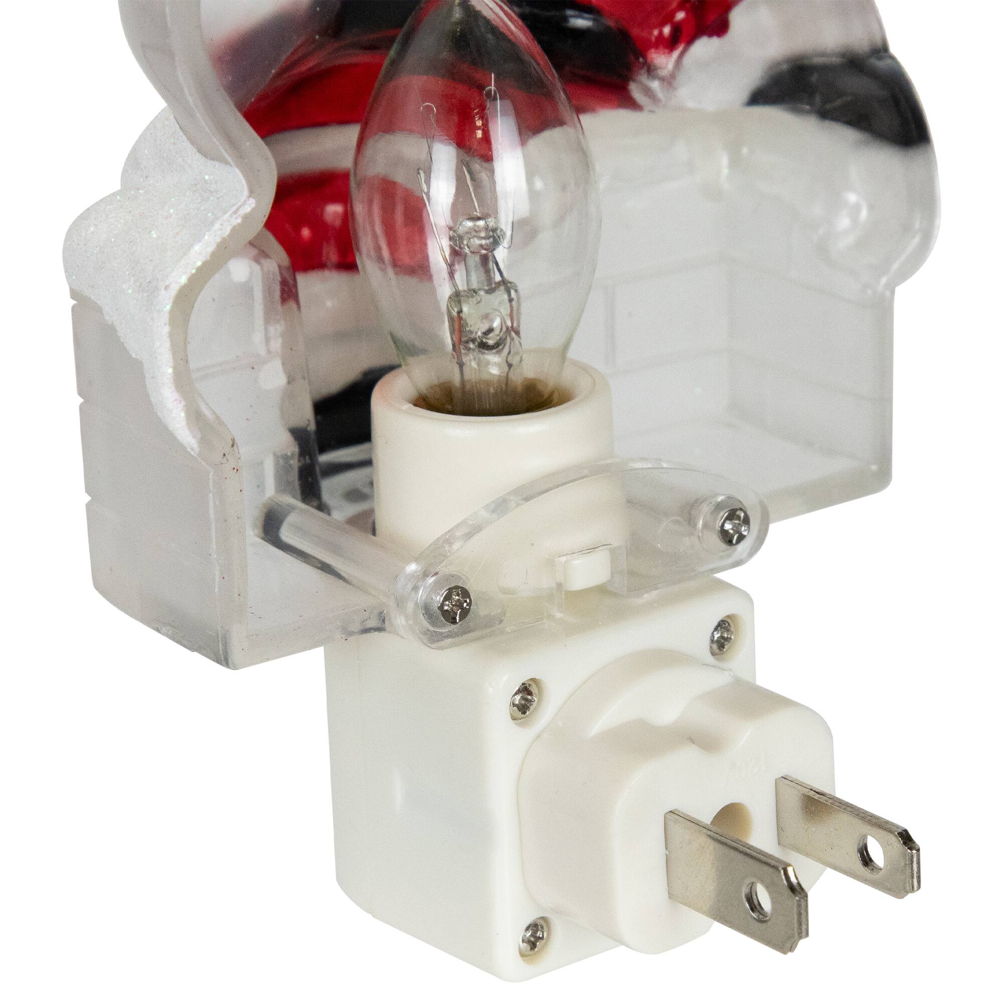 Glittered Santa Climbing Chimney Christmas Night Light - 6.25"