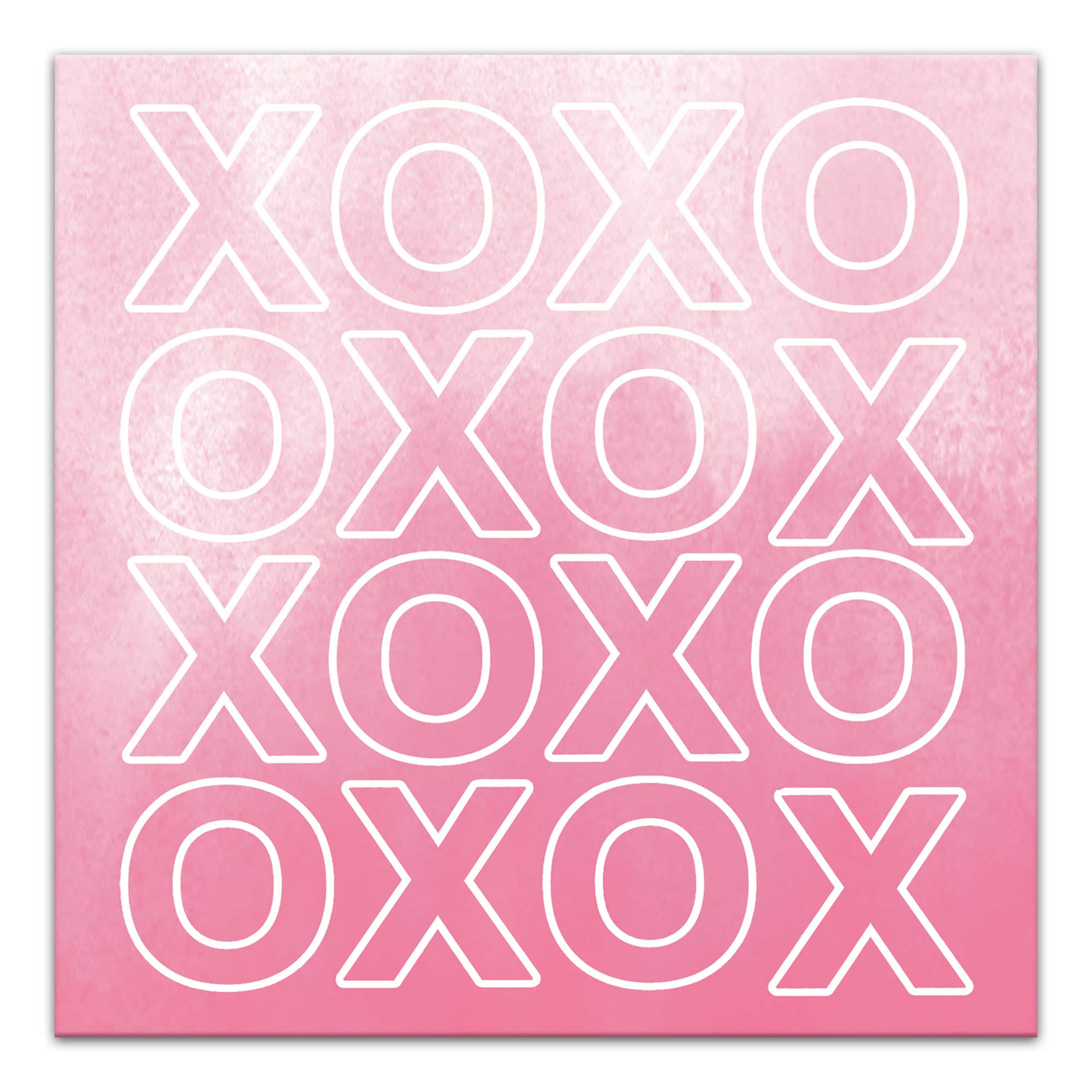 Xoxo Watercolor Outline 12" x 12" Canvas Wall Art