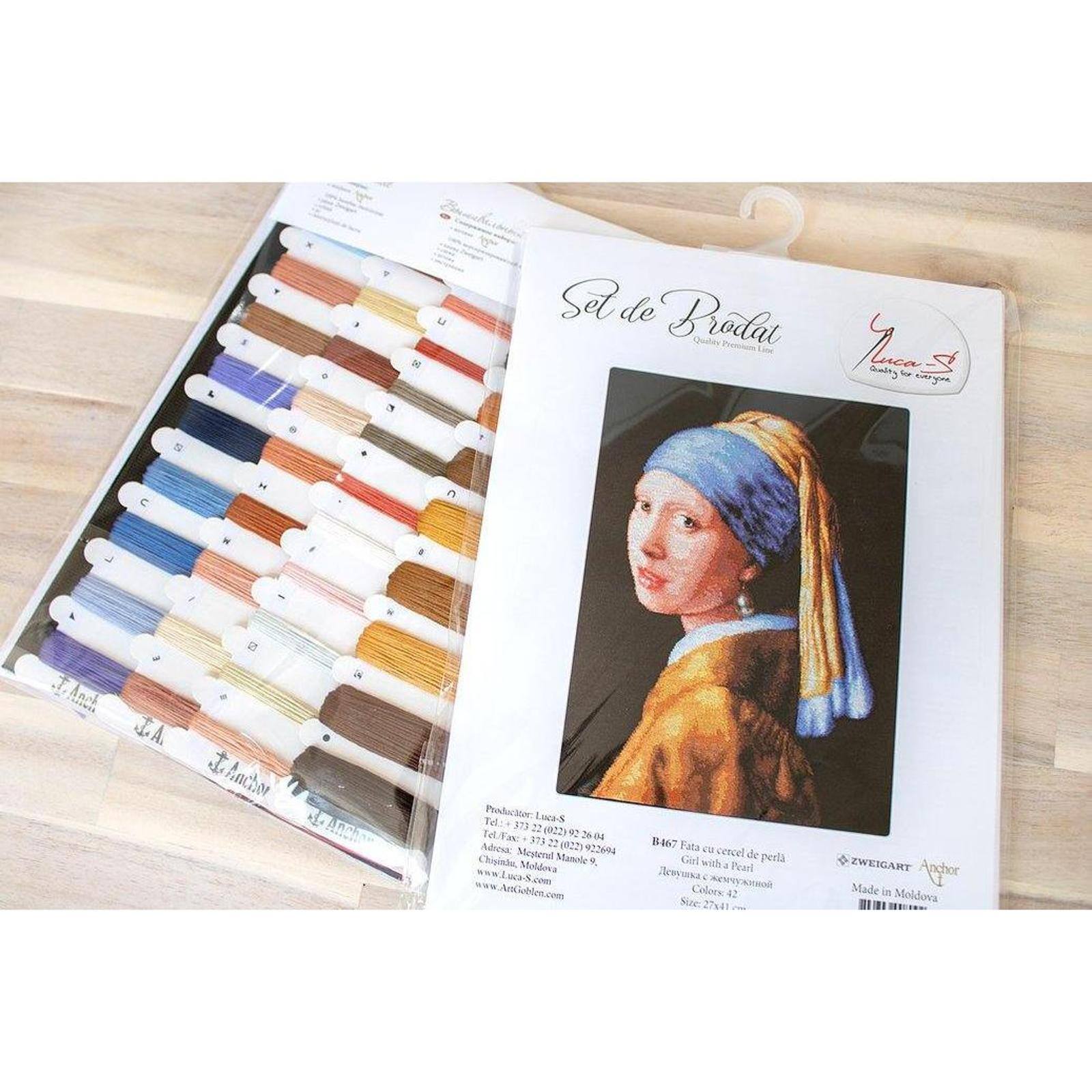 Luca-s Girl With A Pearl Counted Cross Stitch Kit