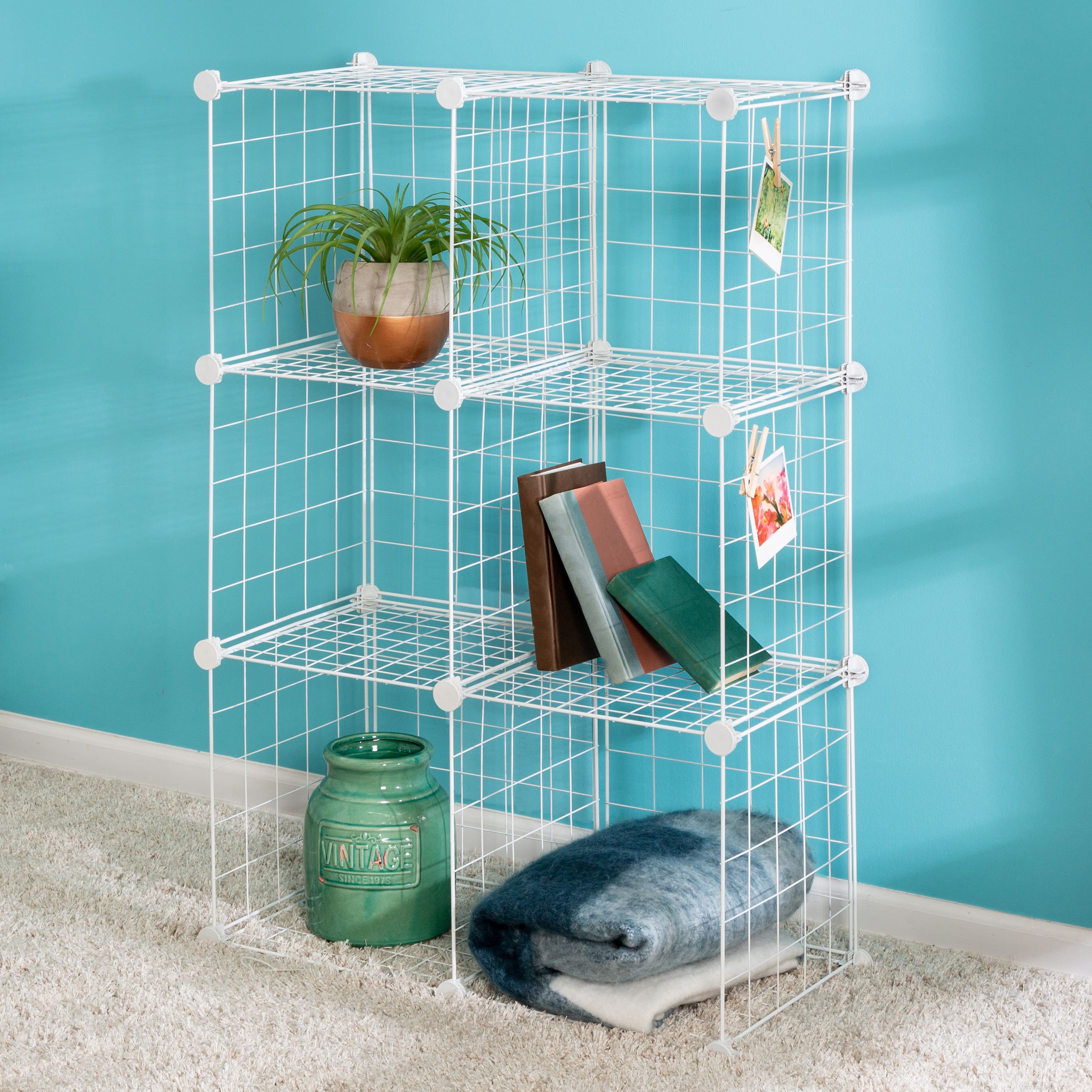 Honey Can Do White 6-Pack Modular Mesh Storage Cube