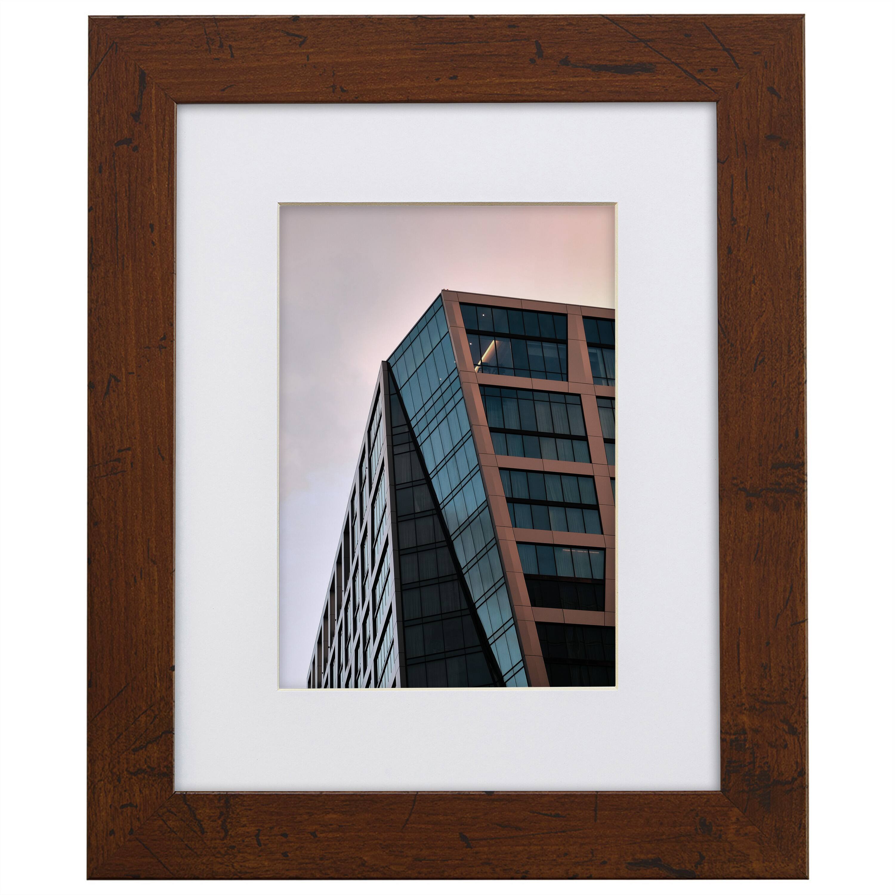 Craig Frames Bauhaus 125 Dark Walnut Picture Frame with Mat