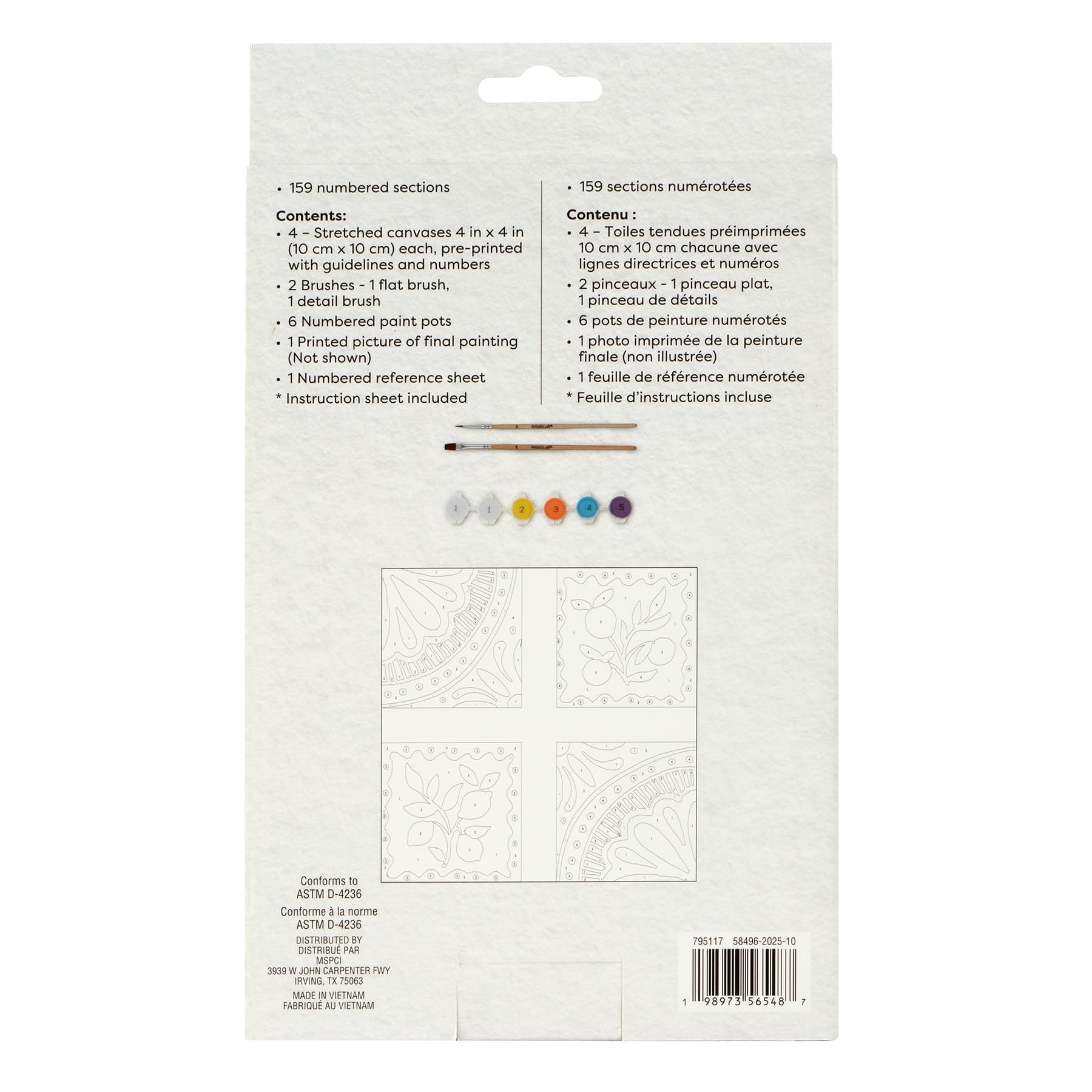 Citrus Tiles Paint-by-Number Gallery Mini Kit by Artist's Loft®