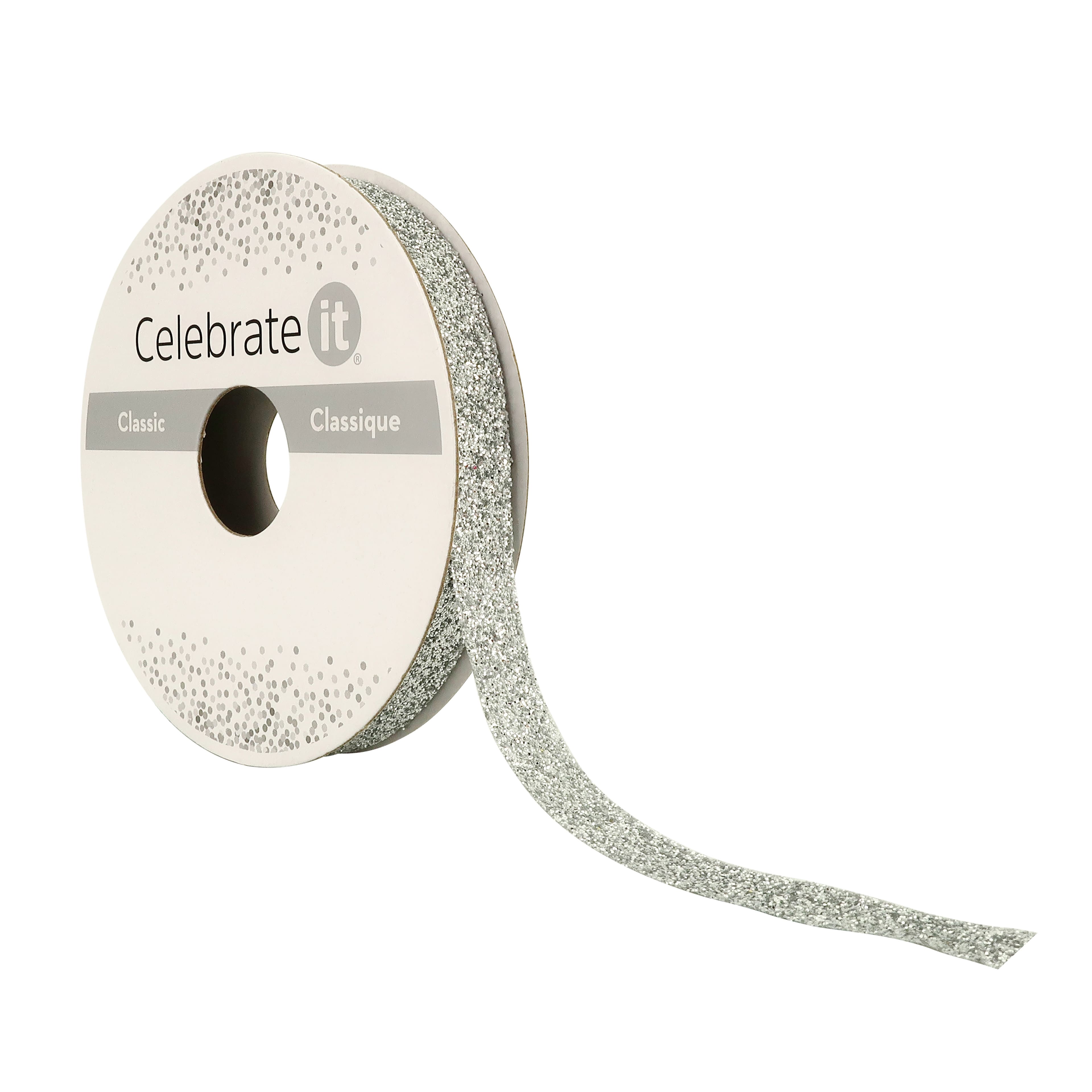 12 Pack: 3/8" x 5yd. Metallic Glitter Ribbon by Celebrate It®