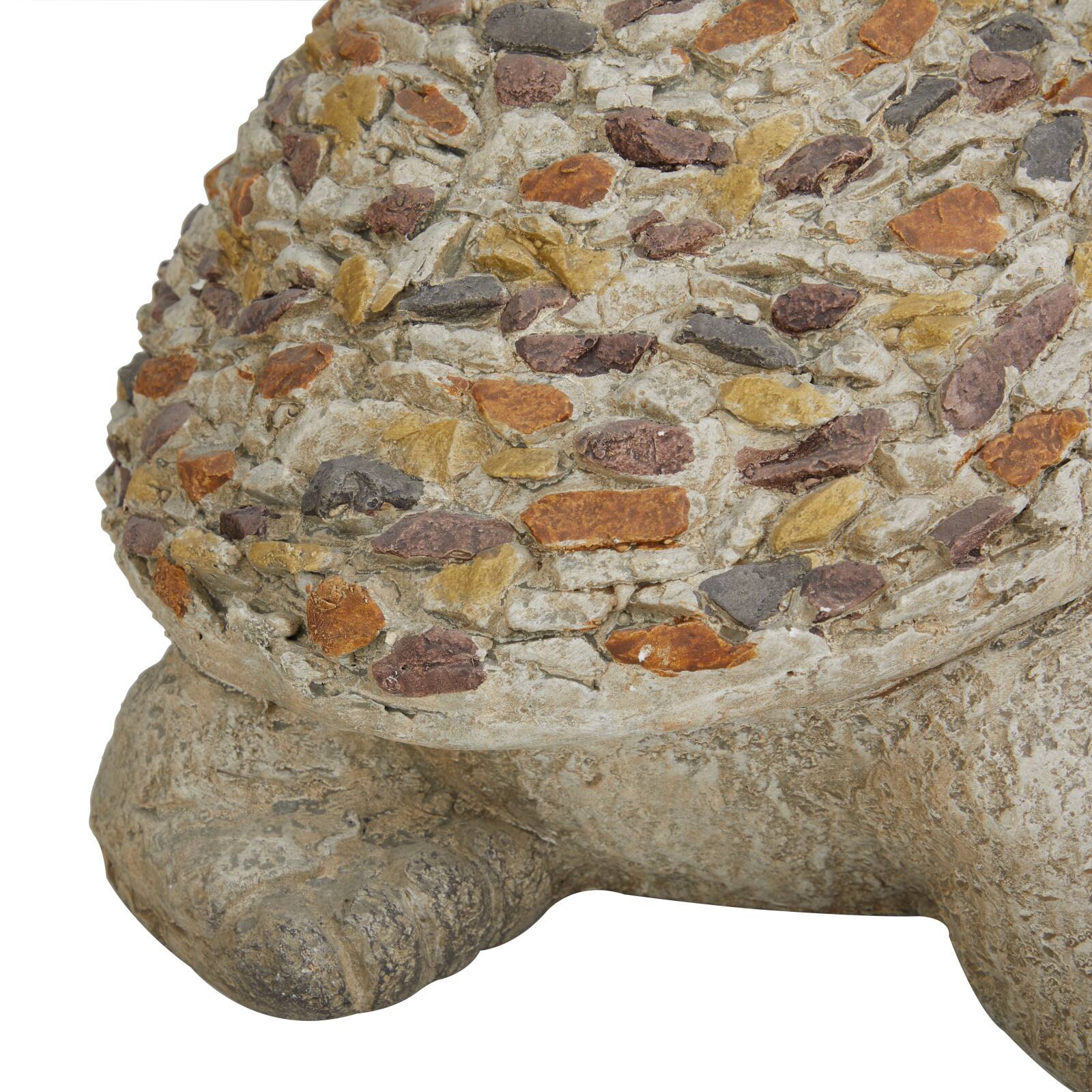 14&#x22; Gray Stone Farmhouse Turtle Garden Sculpture