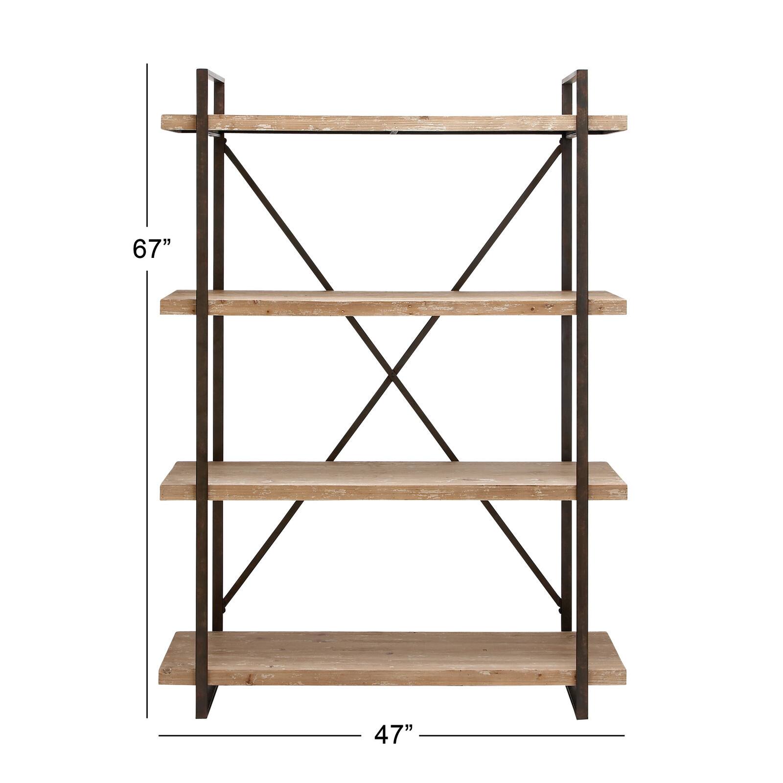 Brown Wood & Metal Industrial Shelving Unit