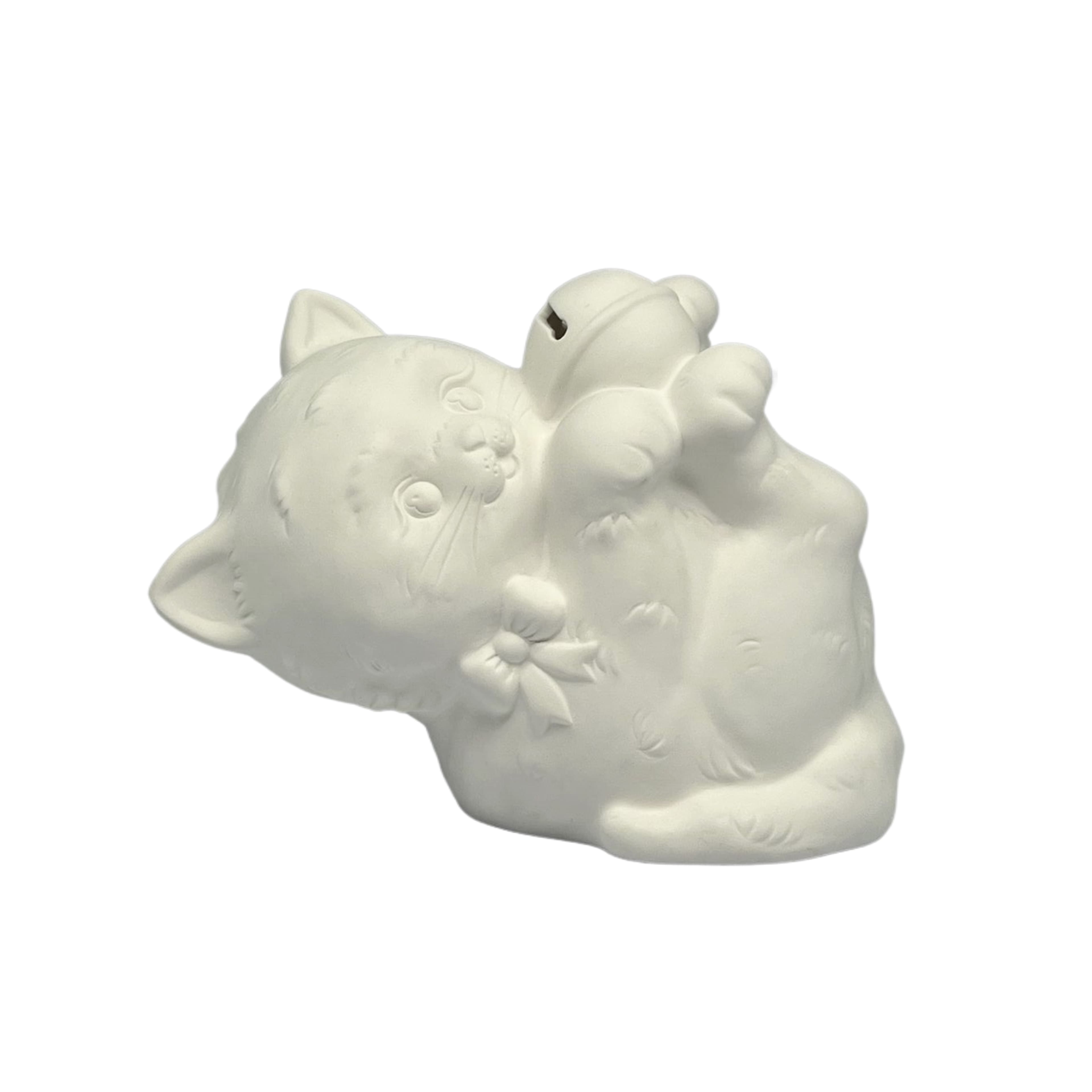 7&#x22; LED DIY Ceramic Cat with Bell D&#xE9;cor by Make Market&#xAE;