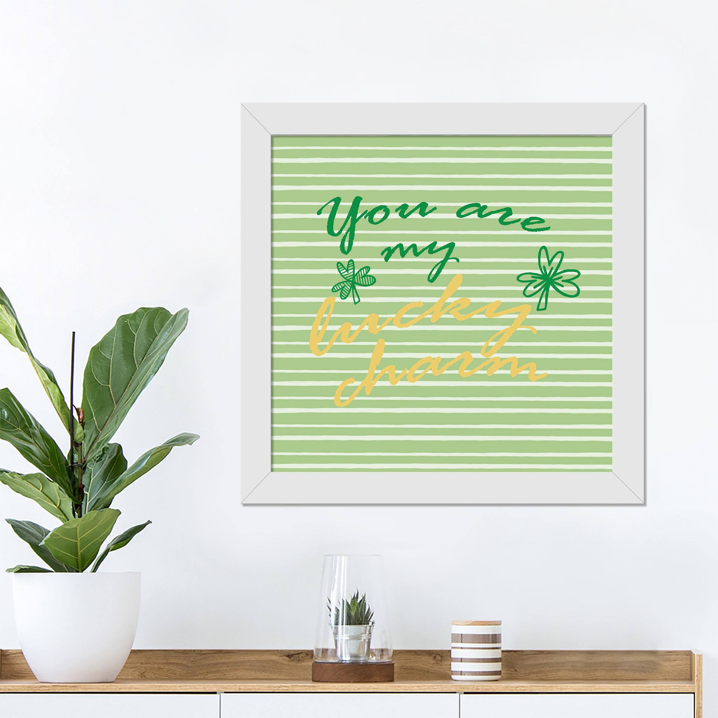 Lucky Charm 16" x 16" White Framed Print Under Plexiglass