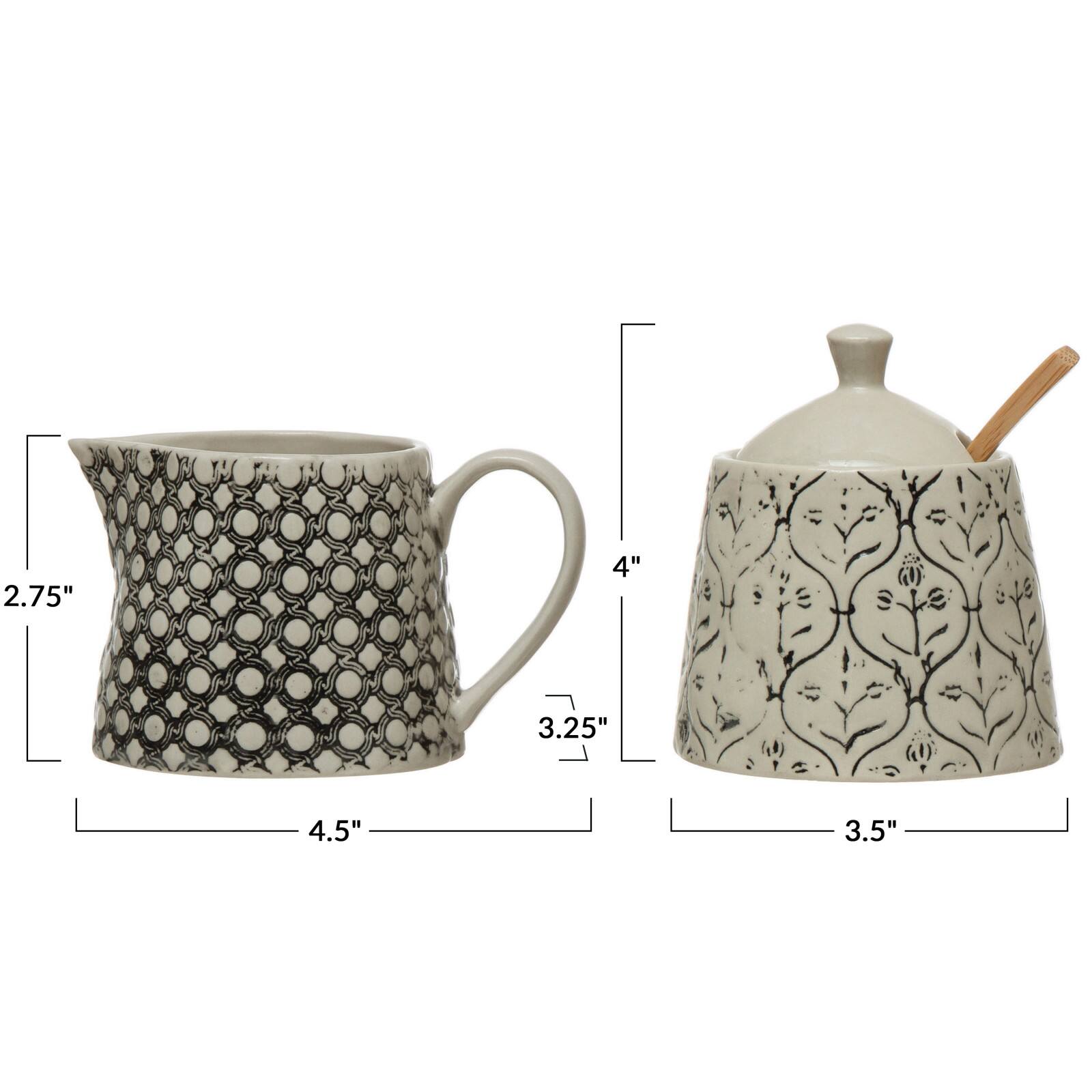 Hello Honey® Black Cream & Sugar Stoneware Jar Set