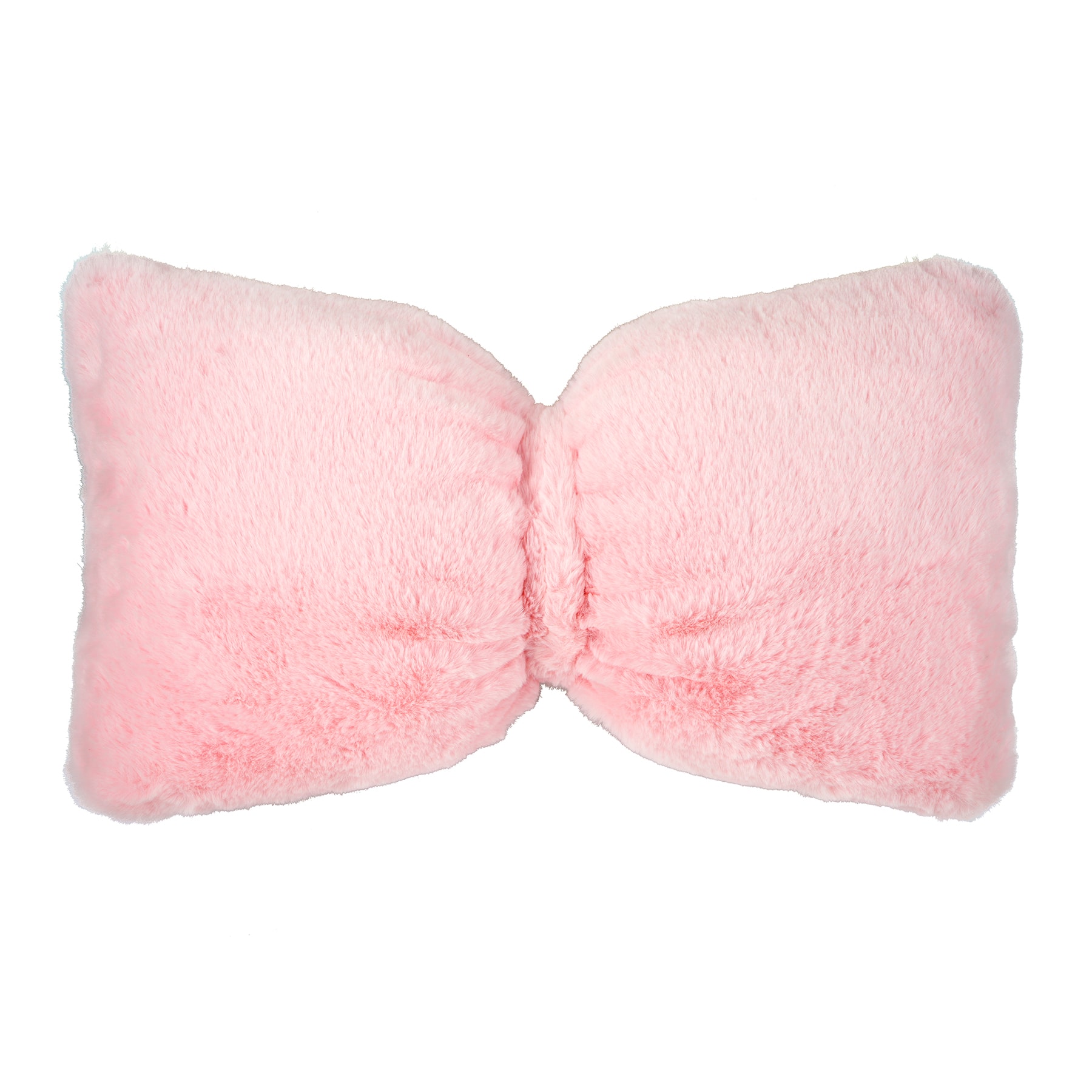 12&#x22; x 21&#x22; Light Pink Bow Faux Fur Pillow by Ashland&#xAE;