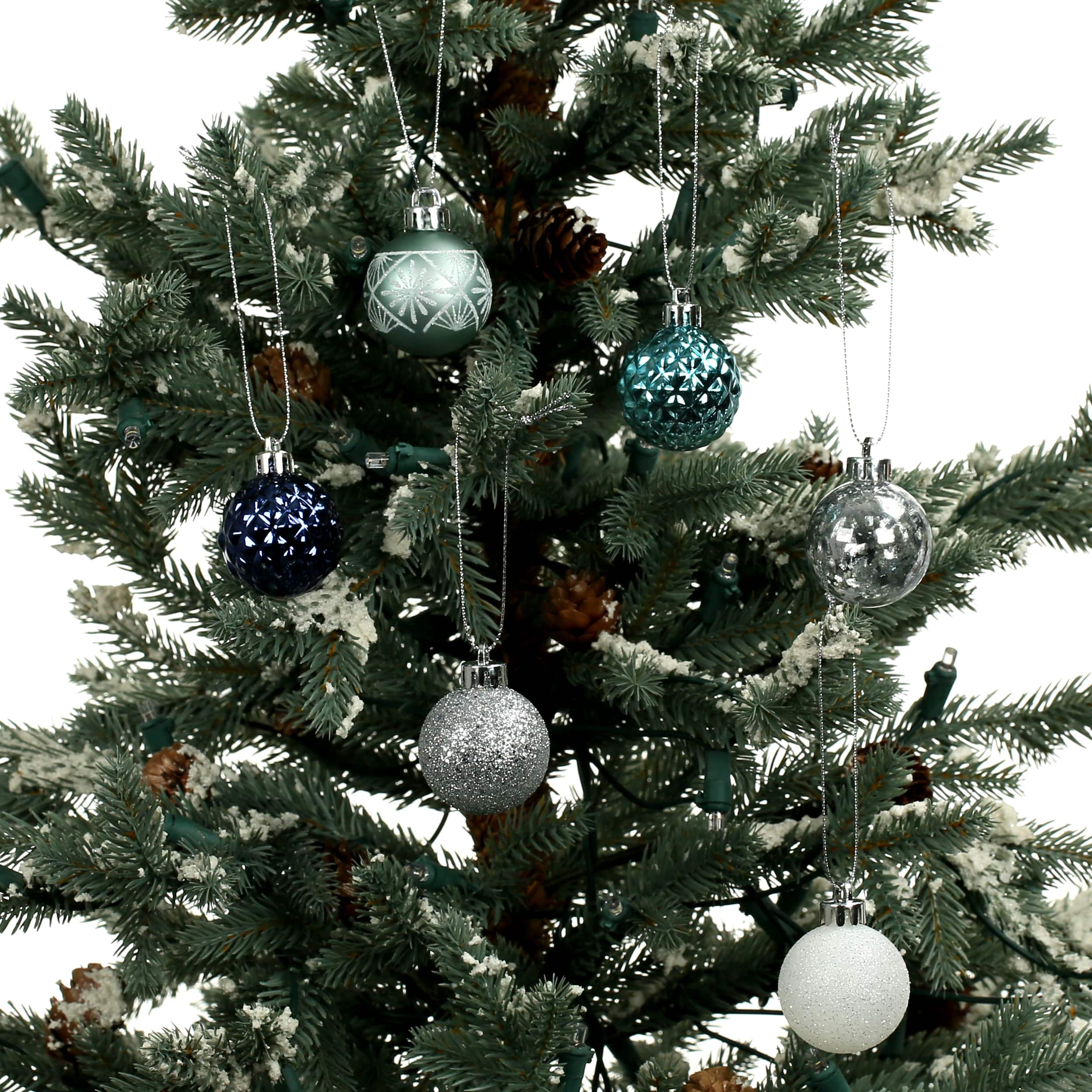 1.5&#x22; Blue &#x26; Silver Shatterproof Ball Ornament Set by Ashland&#xAE;
