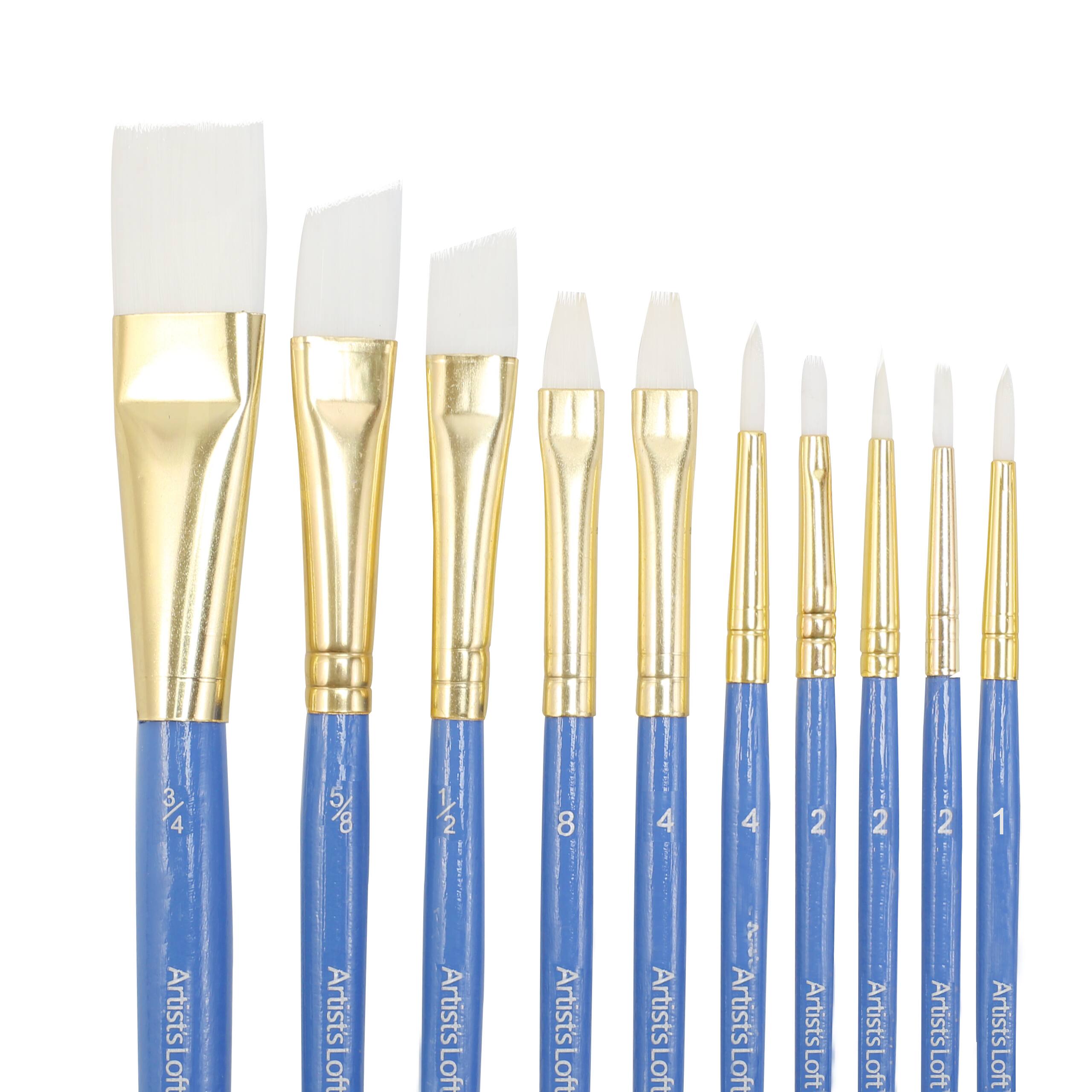 12 Packs: 10 ct. (120 total) White Synthetic 10 Piece Brush Set by Artist&#x27;s Loft&#x2122; Fundamentals&#x2122;