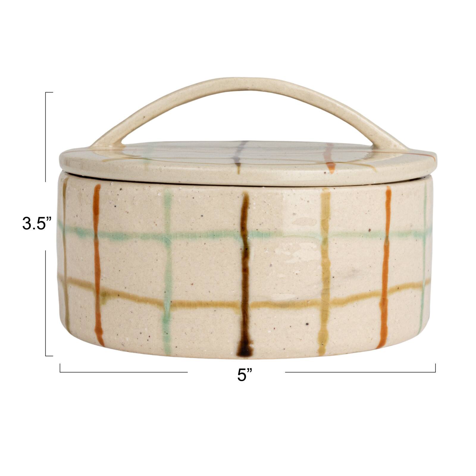 Hello Honey&#xAE; 5&#x22; Multicolor Mosaic Retreat Stoneware Dish with Lid