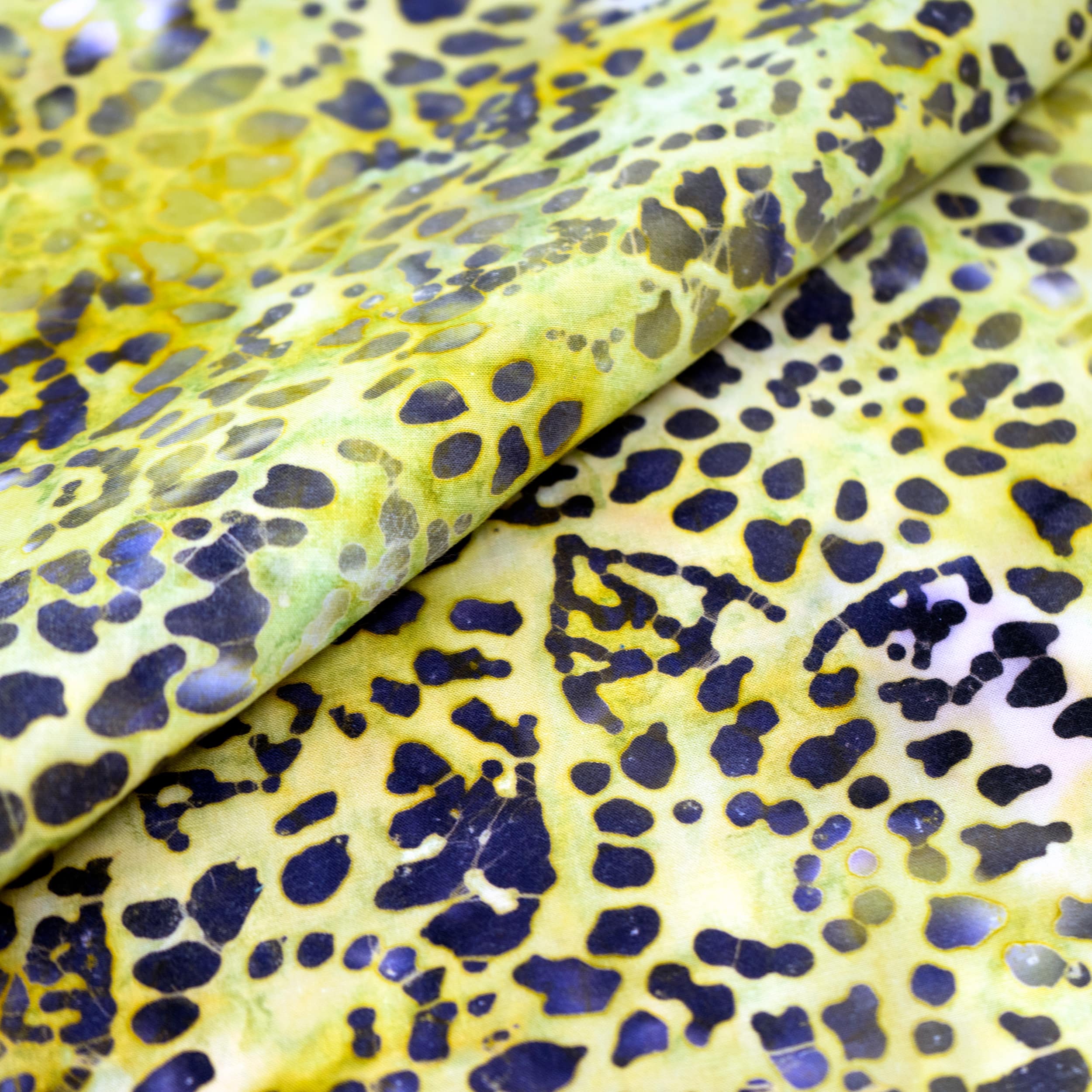 SINGER Batik Gold Leaves Cotton Fabric