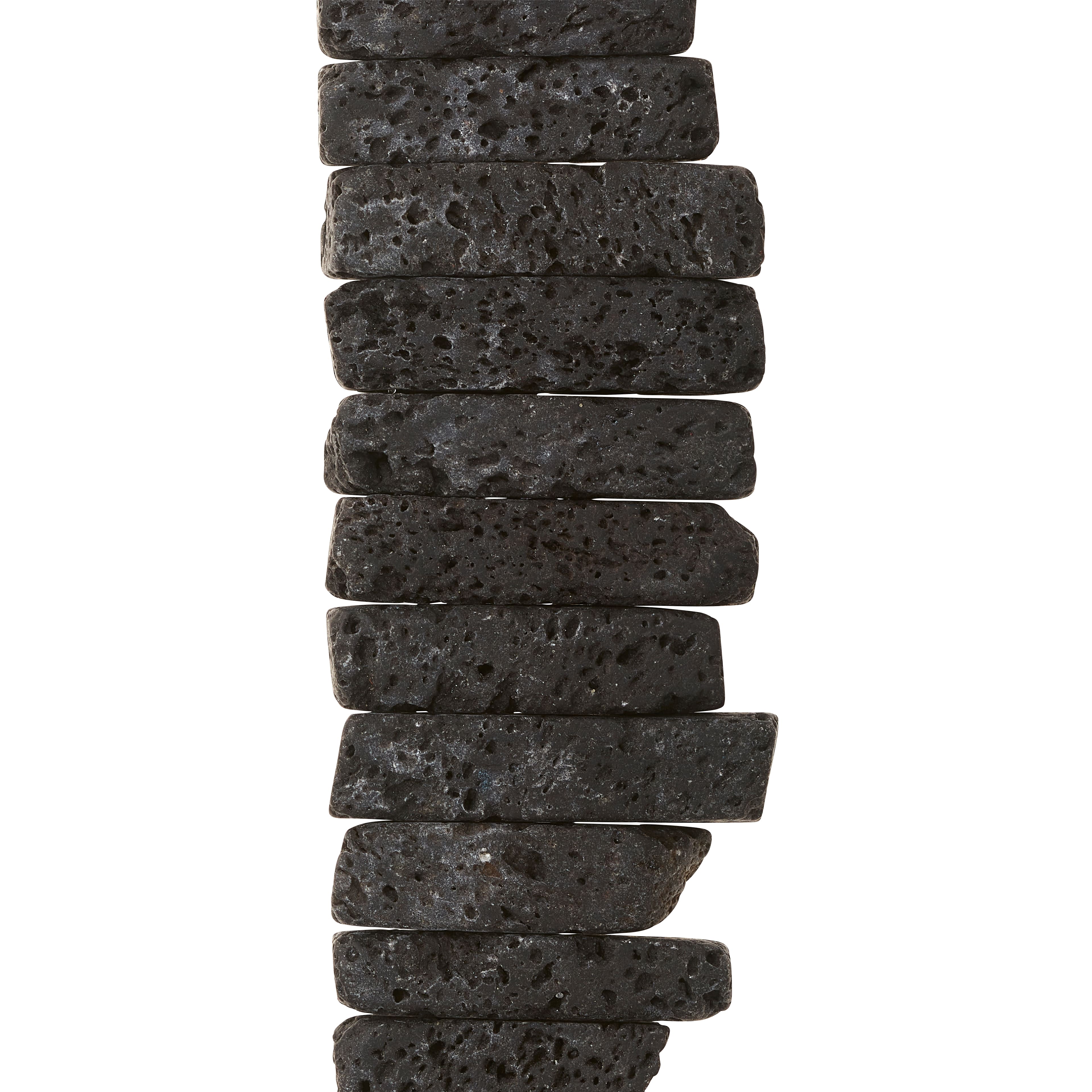 Black Natural Lava Stick Beads, 24mm by Bead Landing™