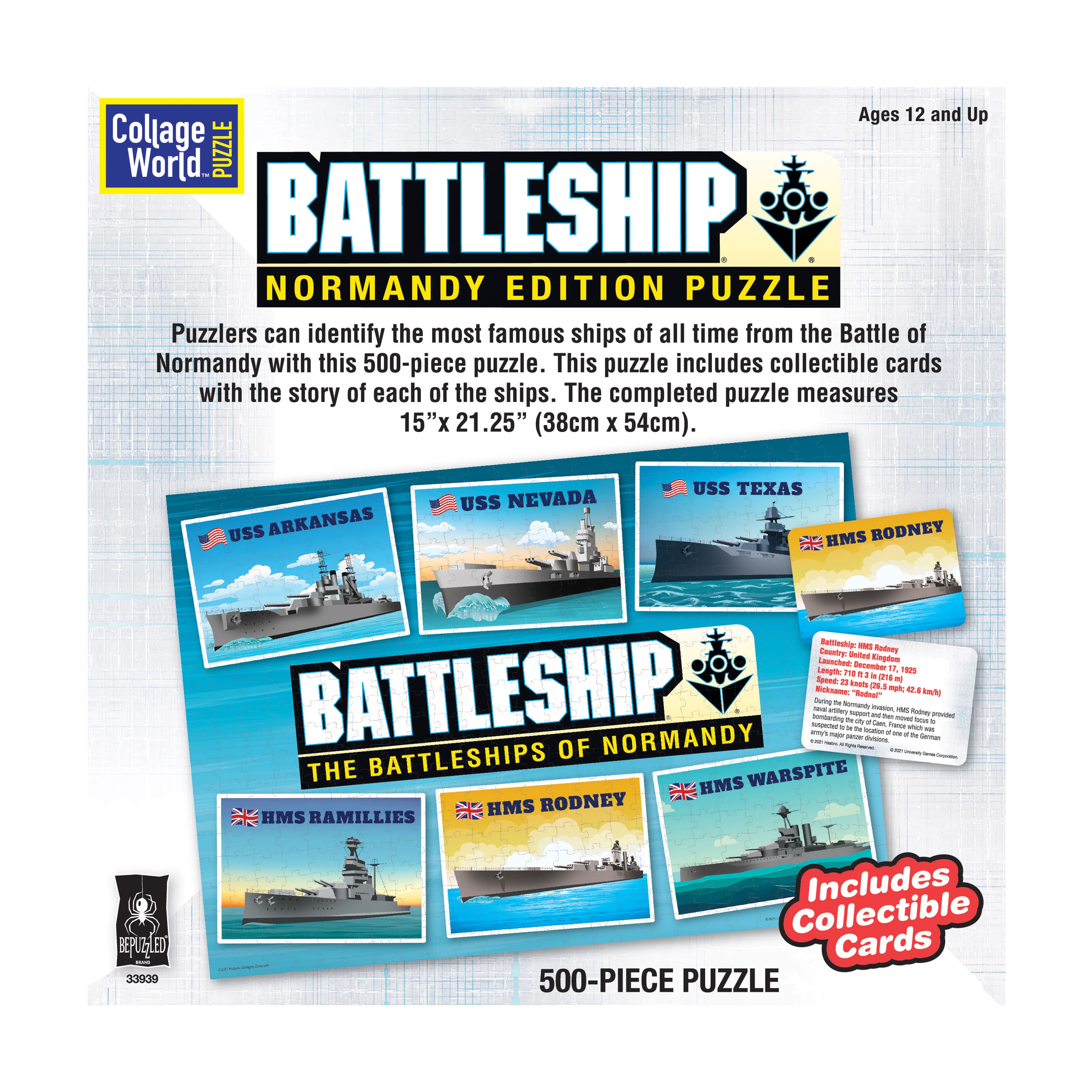 Collage World Puzzle - Battleship Normandy Edition Puzzle: 500 Pcs