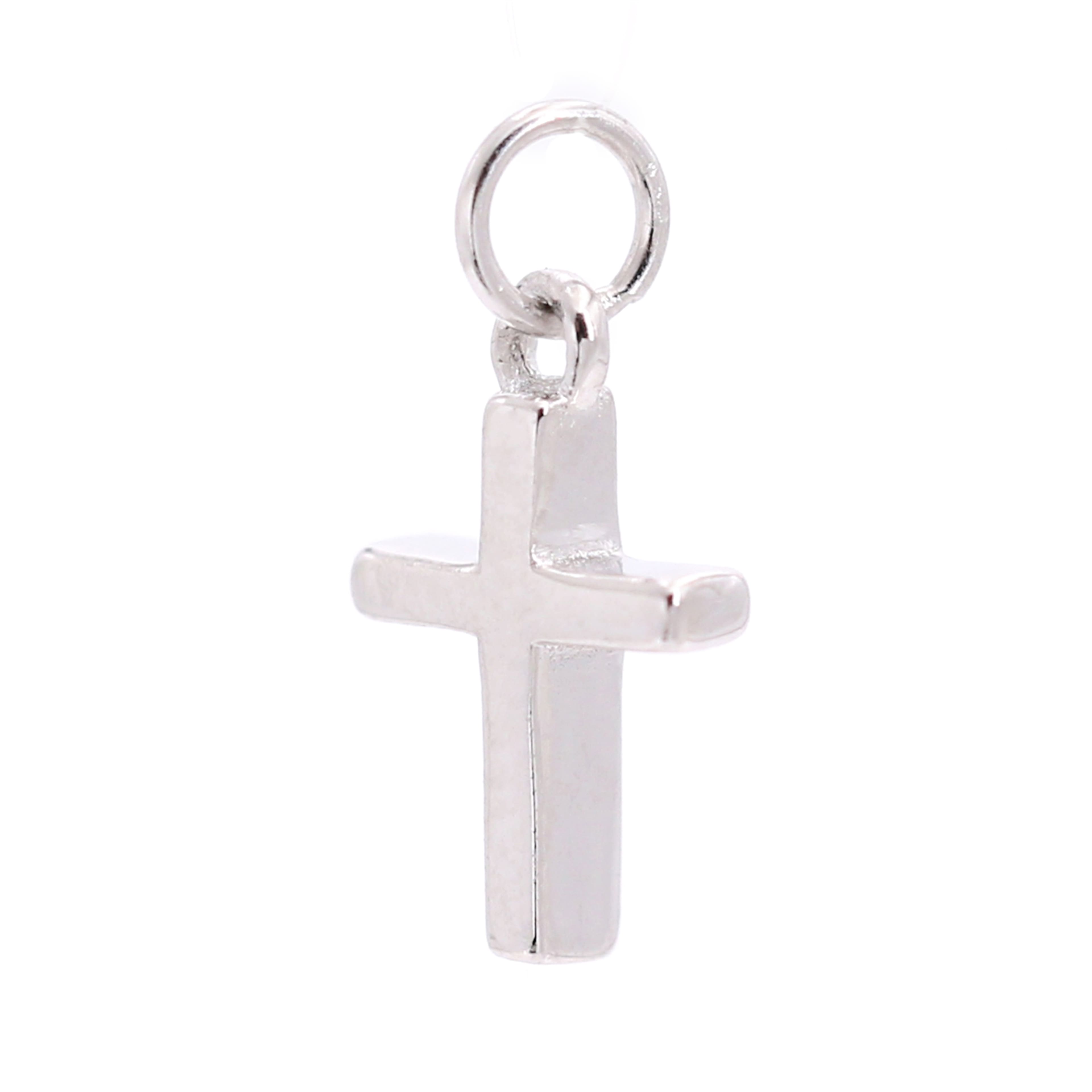 12 Pack: Sterling Silver Cross Icon Charm by Bead Landing™