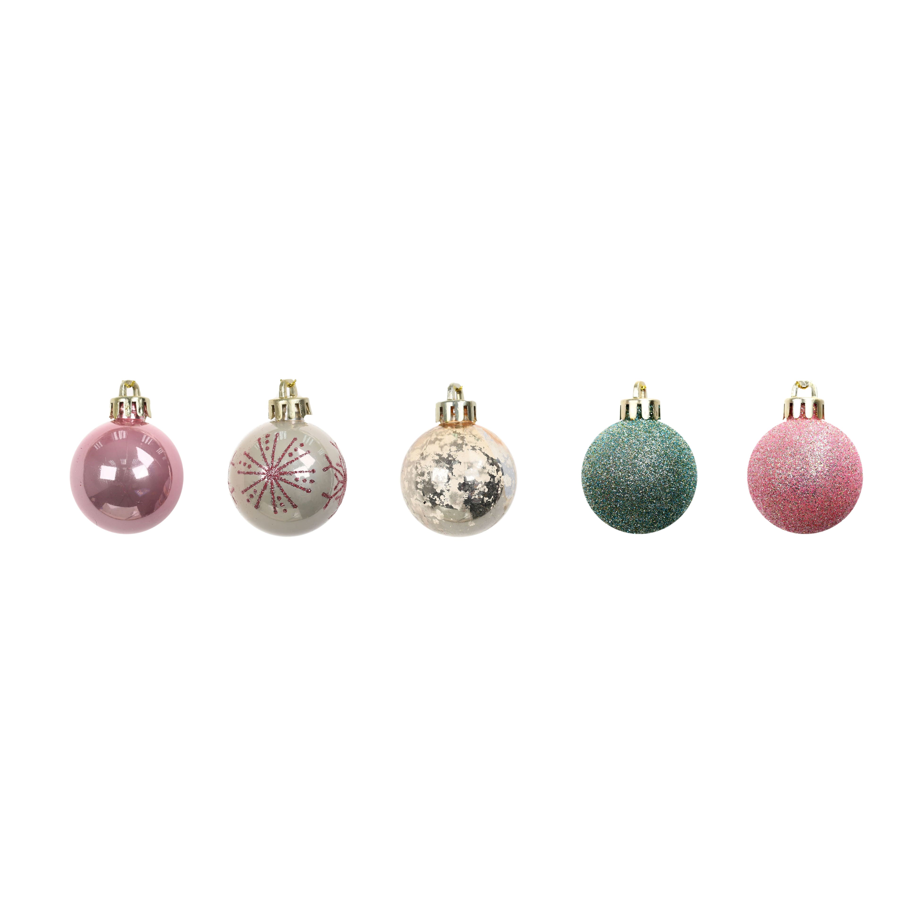 Assorted Pink, Green &#x26; Champagne Ball Plastic Ornament Tube by Ashland&#xAE;, 1pc.