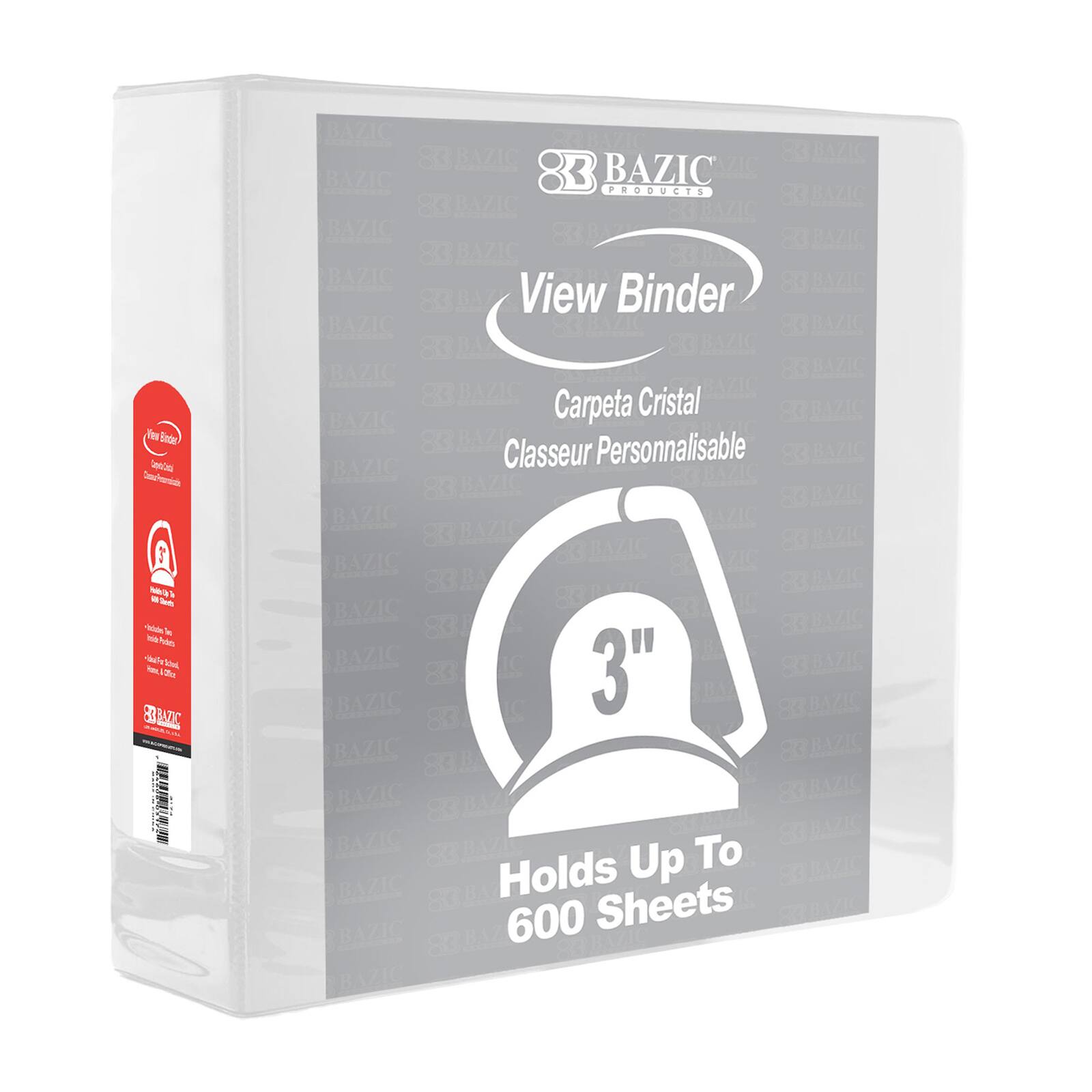 BAZIC Products® 3" Slant D Ring View Binders, 3ct.