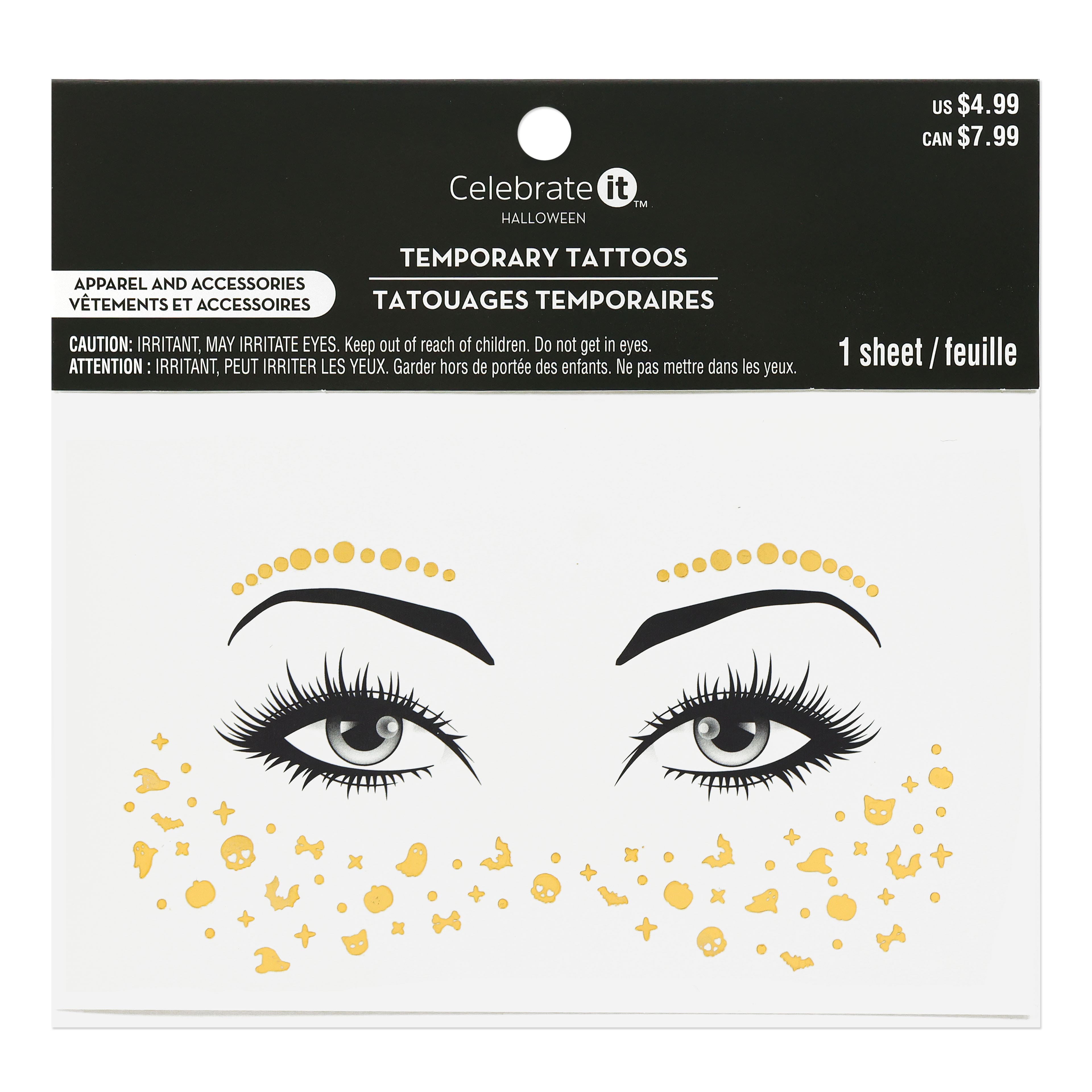 Gold Temporary Tattoo Sheet by Celebrate It&#x2122;