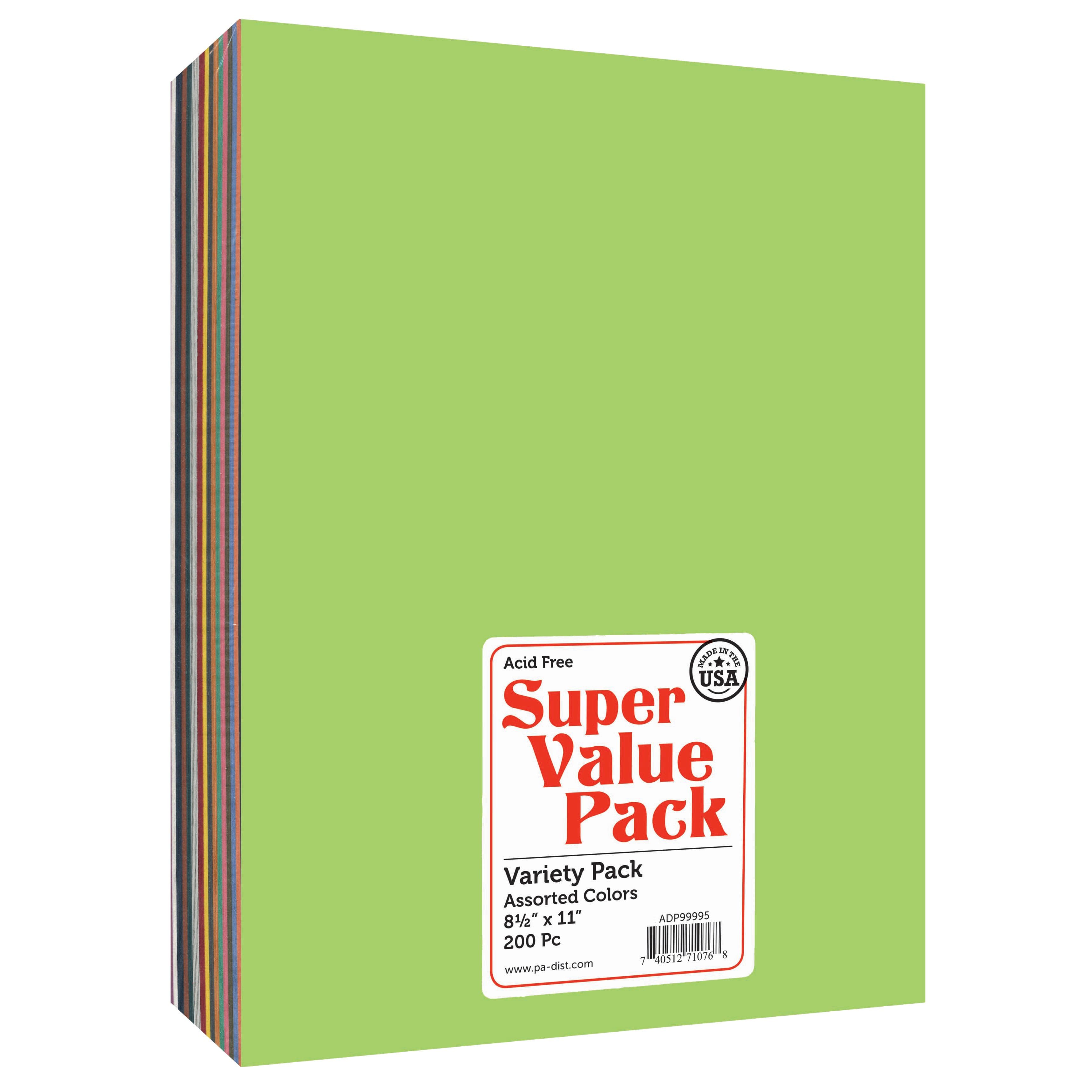 PA Paper™ Accents Super Value 8.5 x 11 Variety Pack Cardstock, 200 Sheets