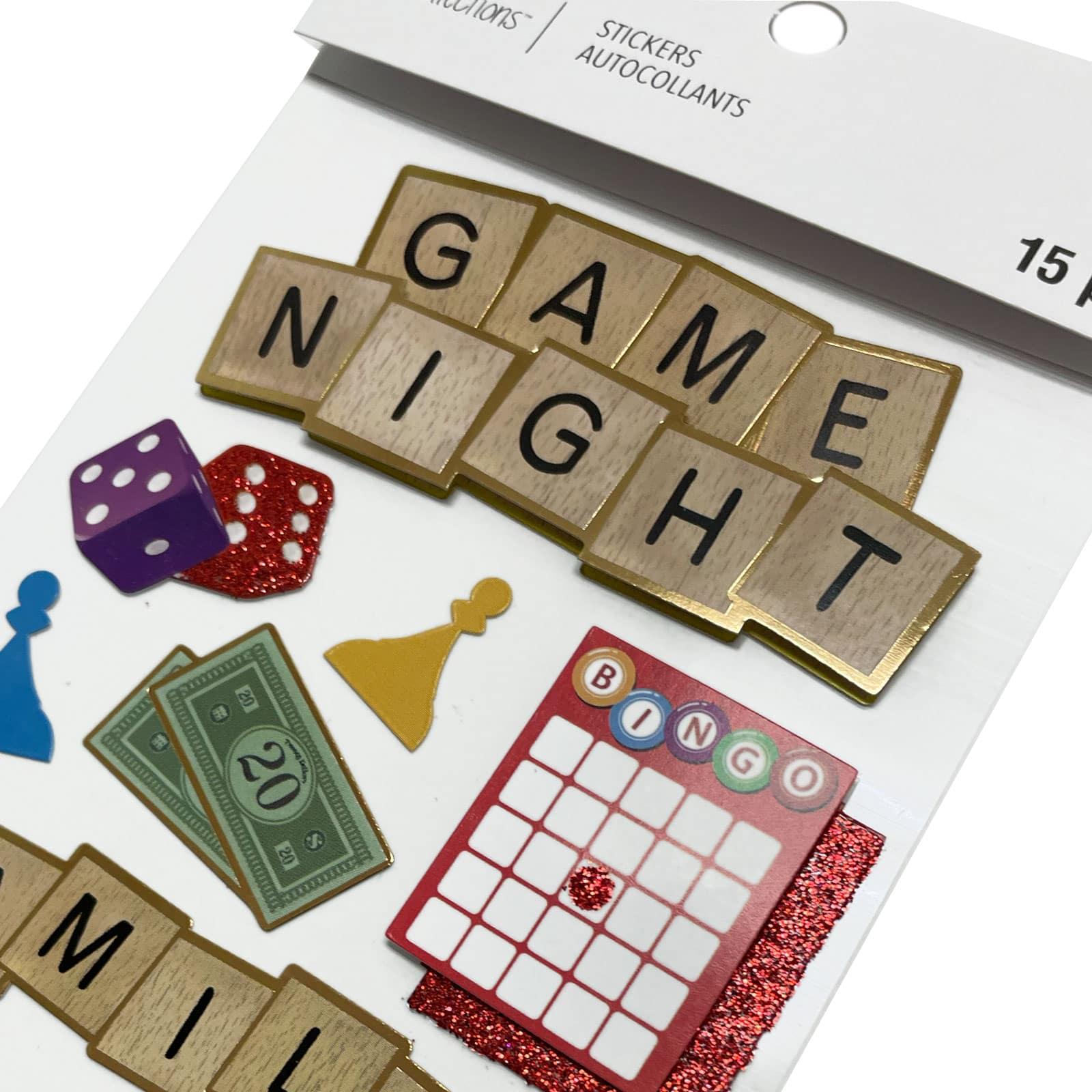12 Pack: Game Night Dimensional Stickers by Recollections™