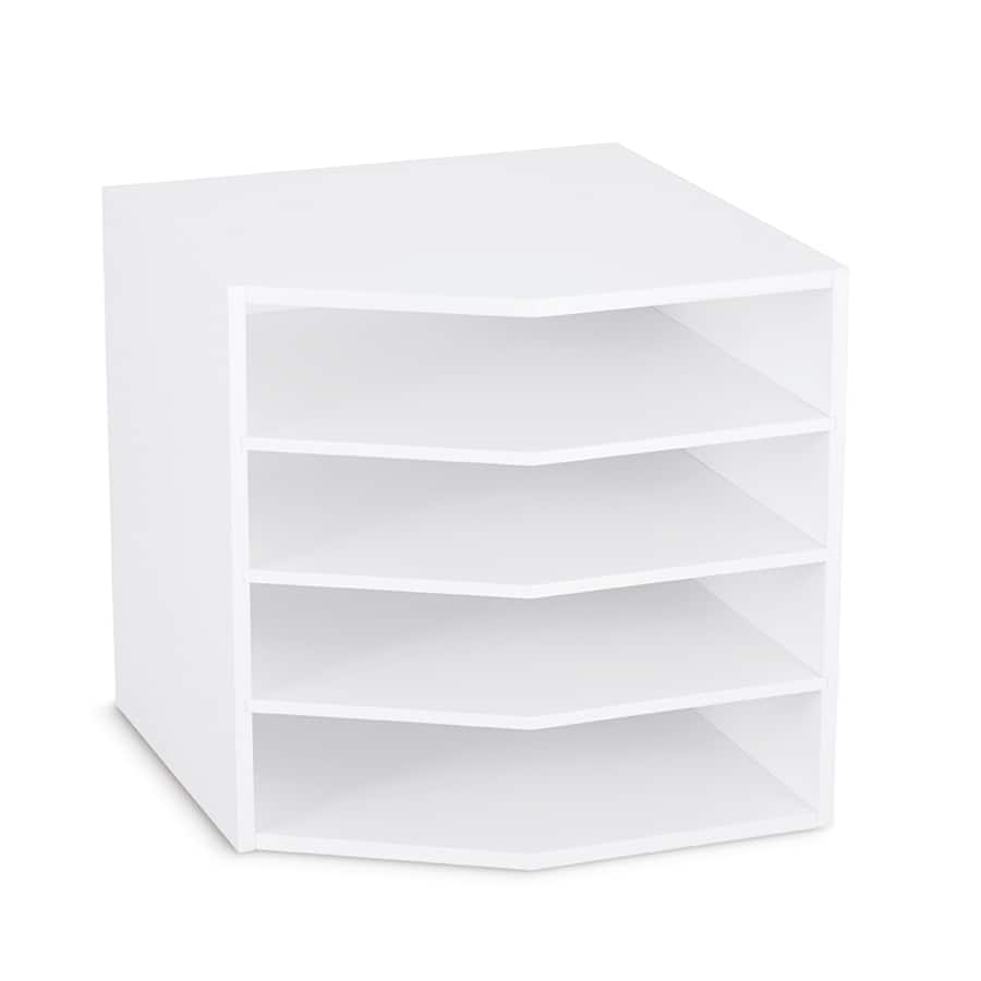 White acrylic purse dividers are placed in a shelf space providing