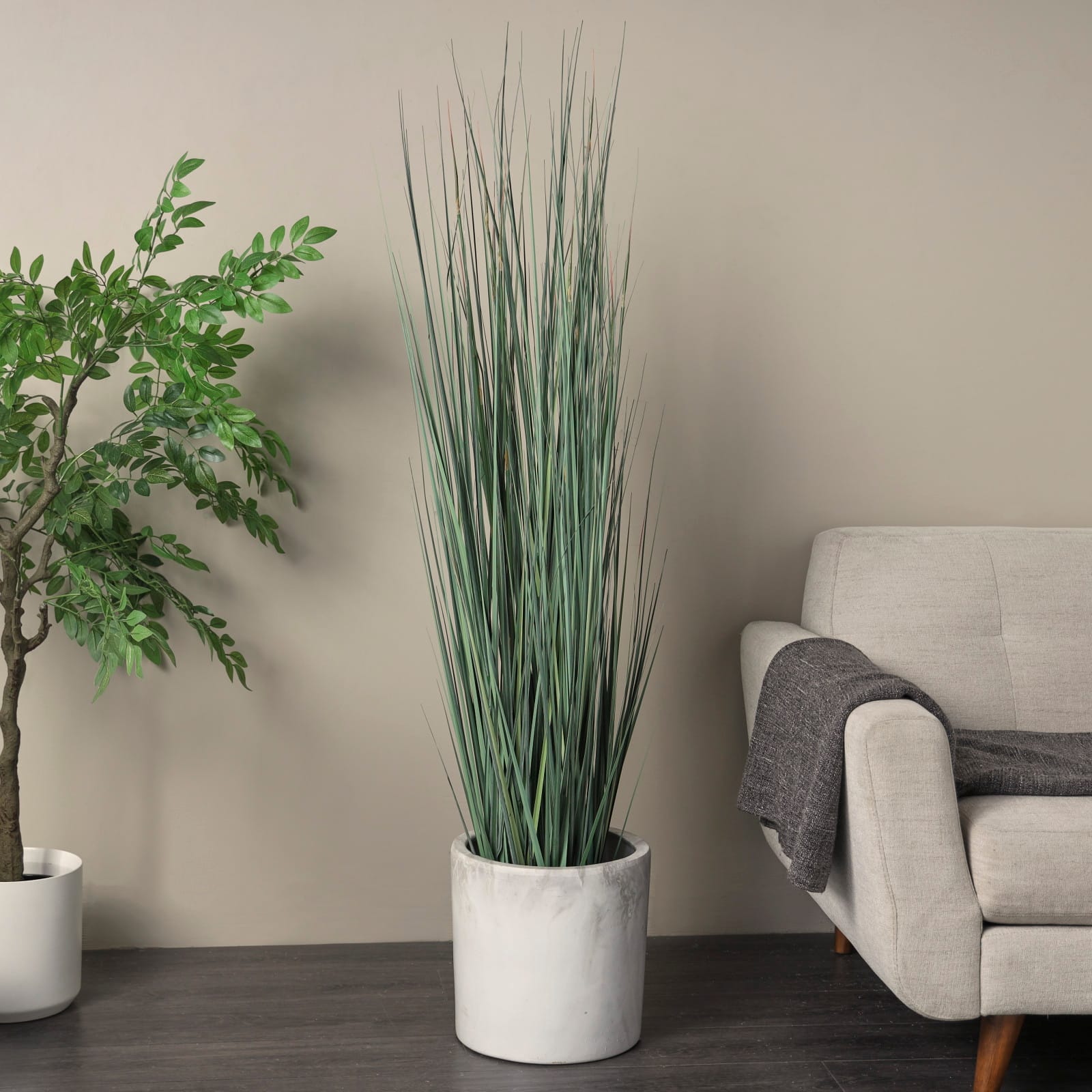 5ft. Onion Grass Tall Artificial Plant with Black Pot