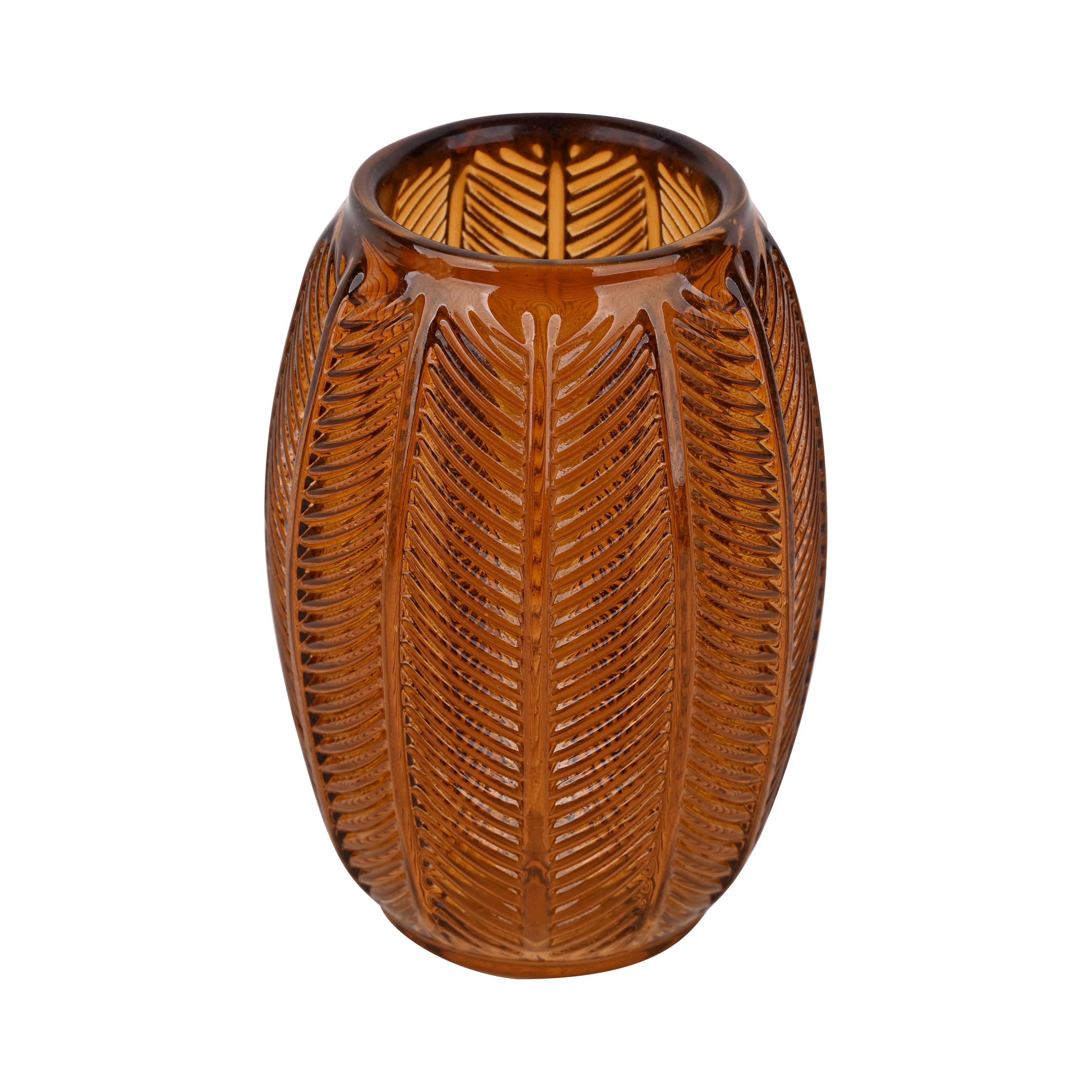 5&#x22; Vintage-Style Leaf-Textured Glass Candle Holder by Ashland&#xAE;