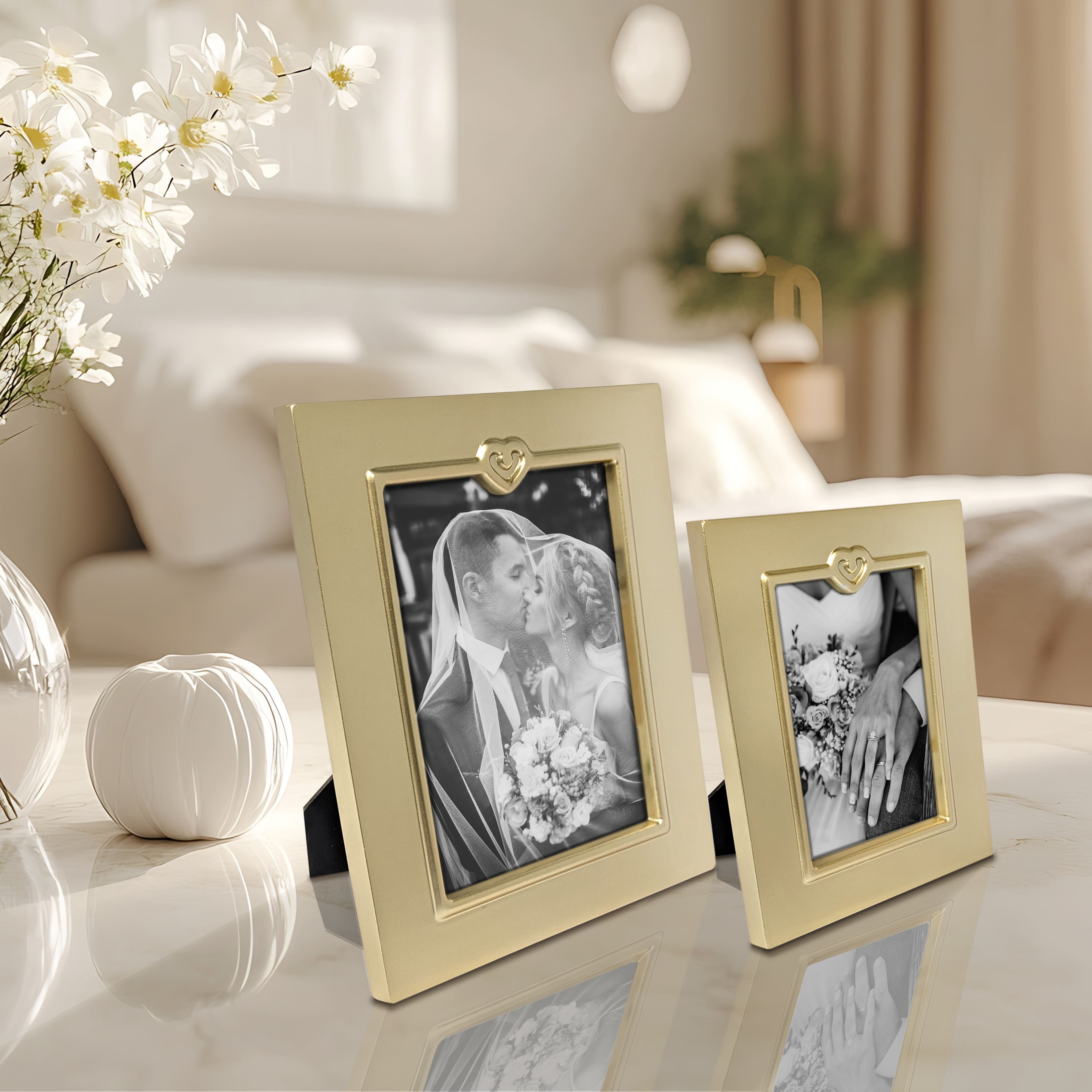 6 Pack: Expressions&#x2122; Gold Frame with Heart Icon by Studio D&#xE9;cor&#xAE;