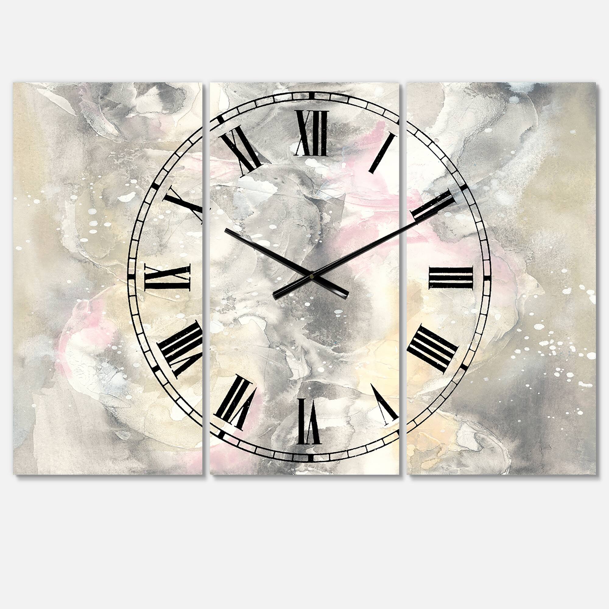 Designart Watercolor Snowflakes II Multipanel Wall Clock