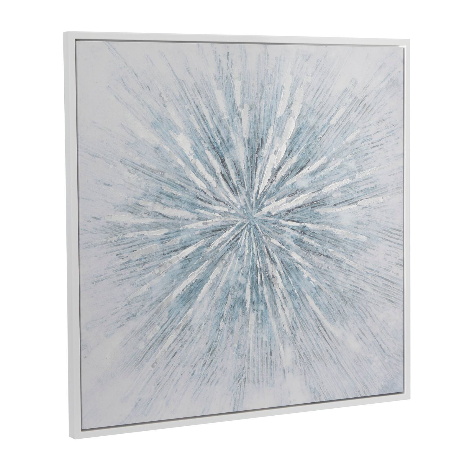 White Wood Glam Framed Abstract Wall Art 39" x 39" x 2"
