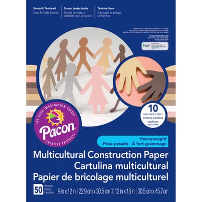 Pacon Multi-Cultural Construction Paper, 50 Sheets, 9 x 12