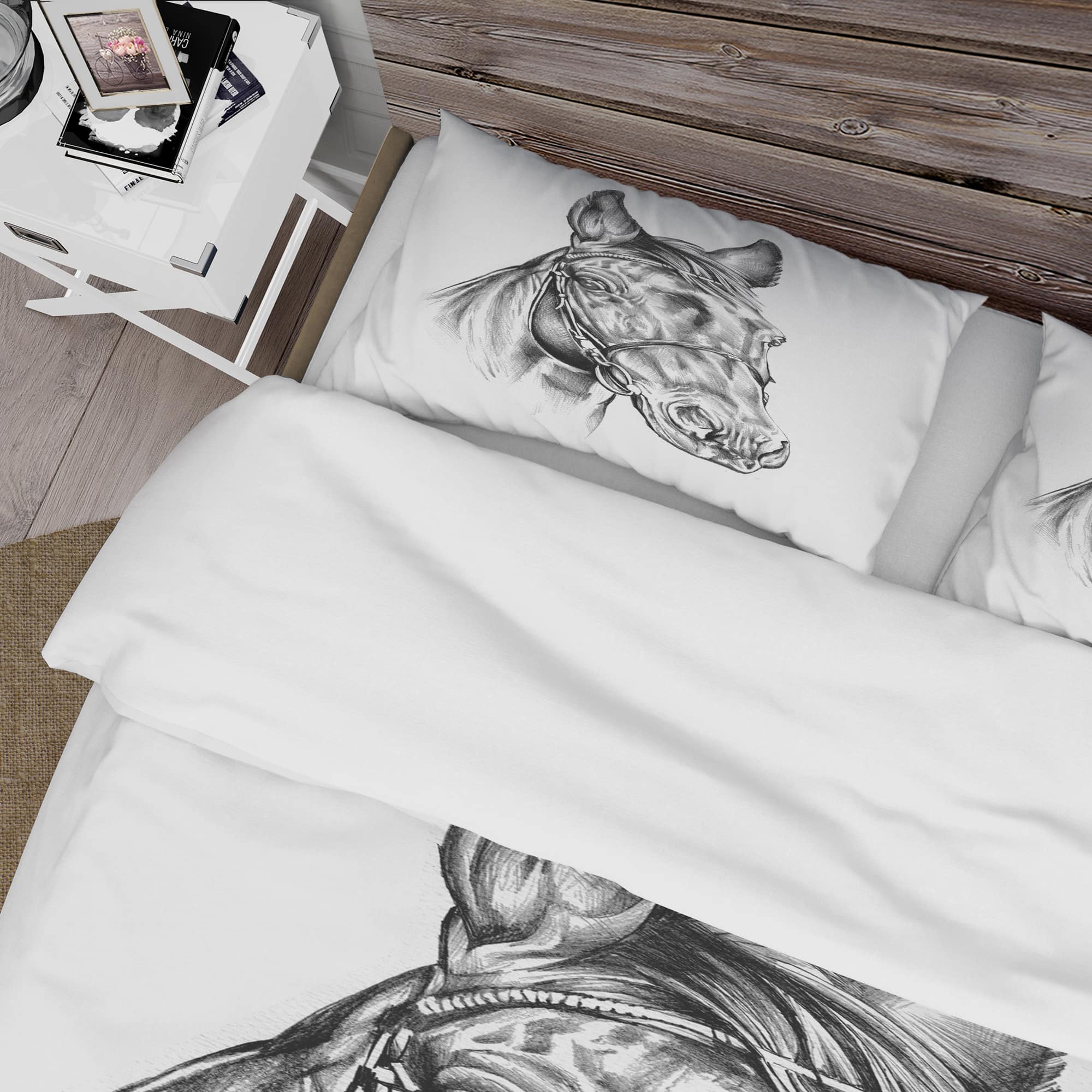 Designart 'Freehand Horse Head Pencil Drawing