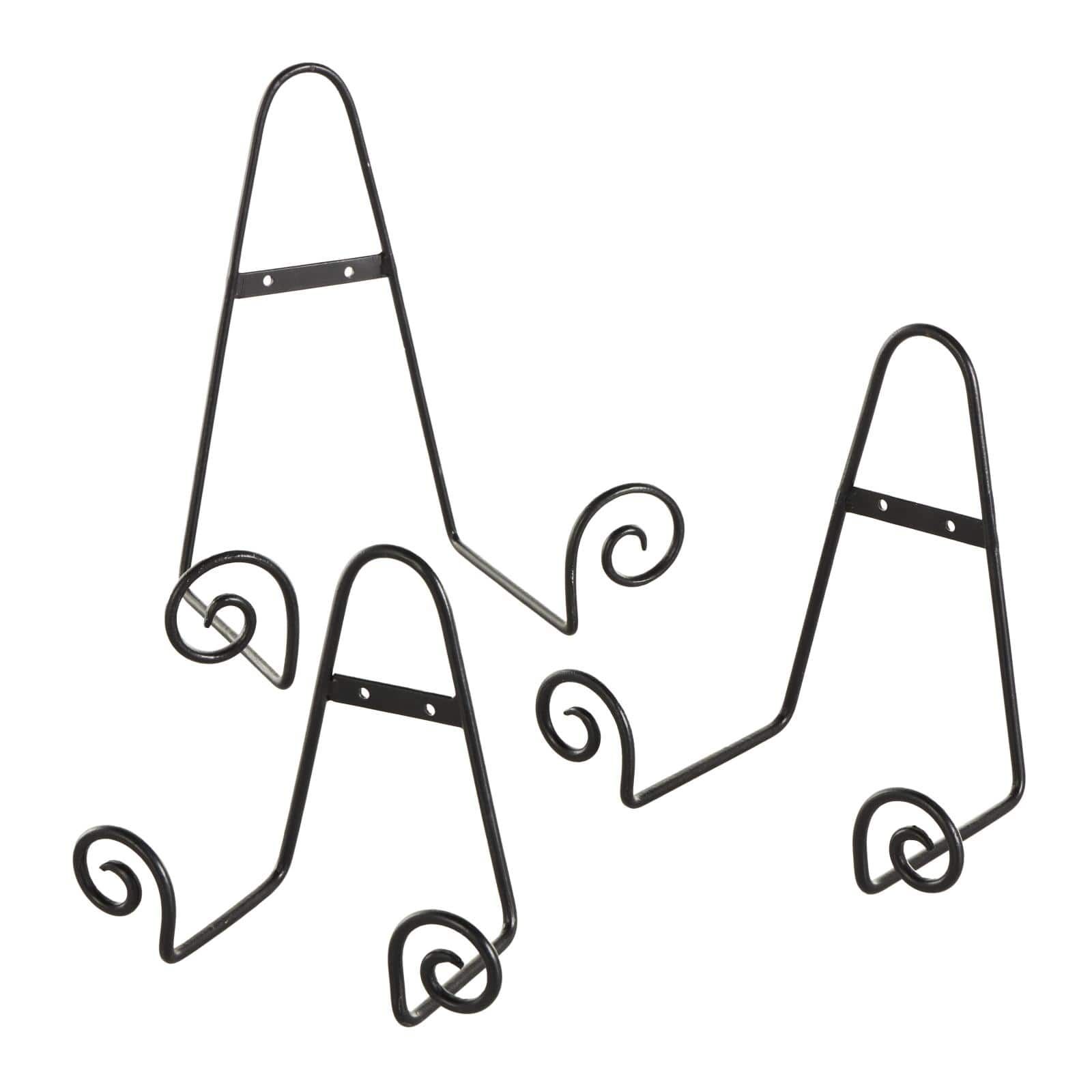 Black Metal Scroll Hanging Wall Rack Display Easel Set