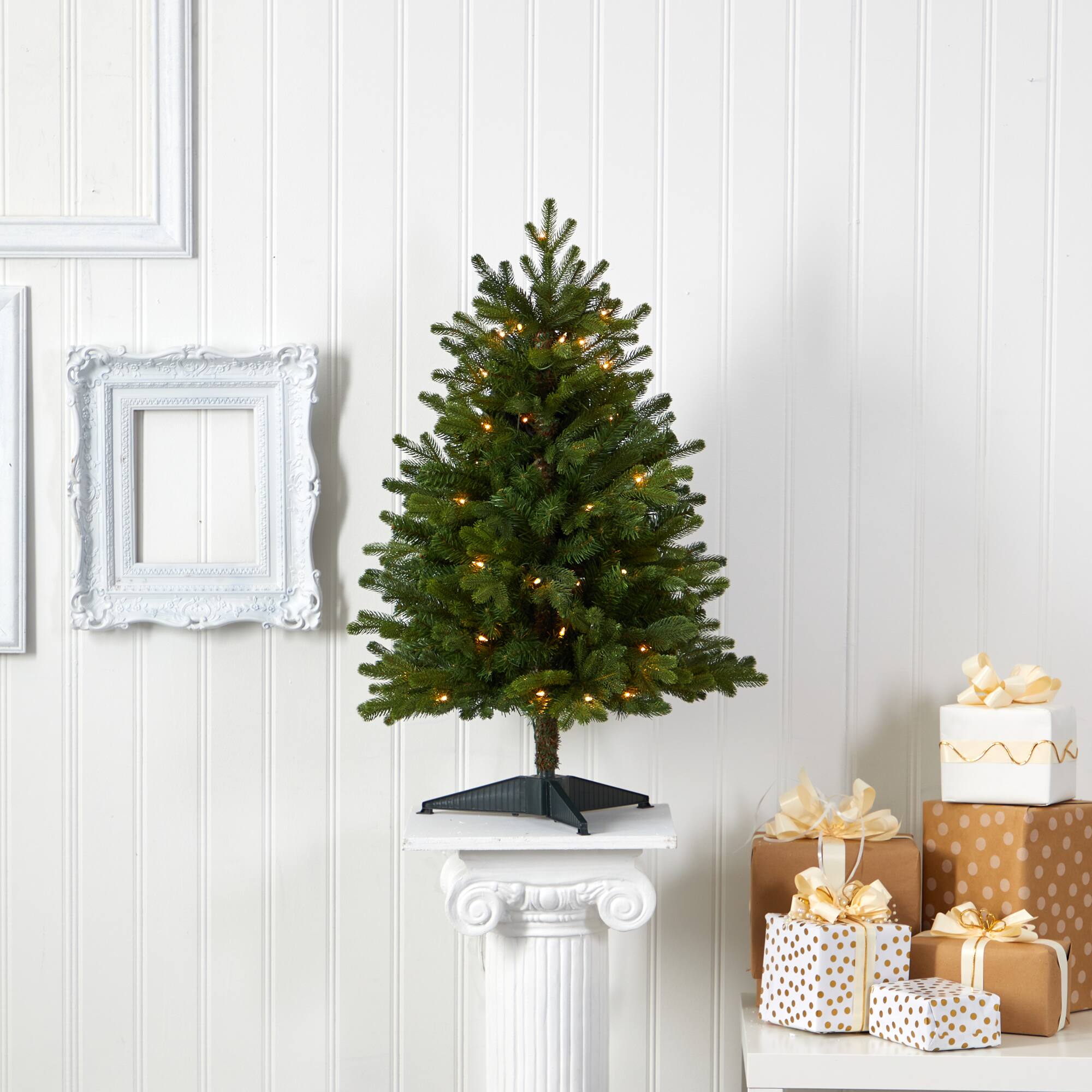 3ft. Pre-Lit Washington Fir Artificial Christmas Tree, Clear LED Lights