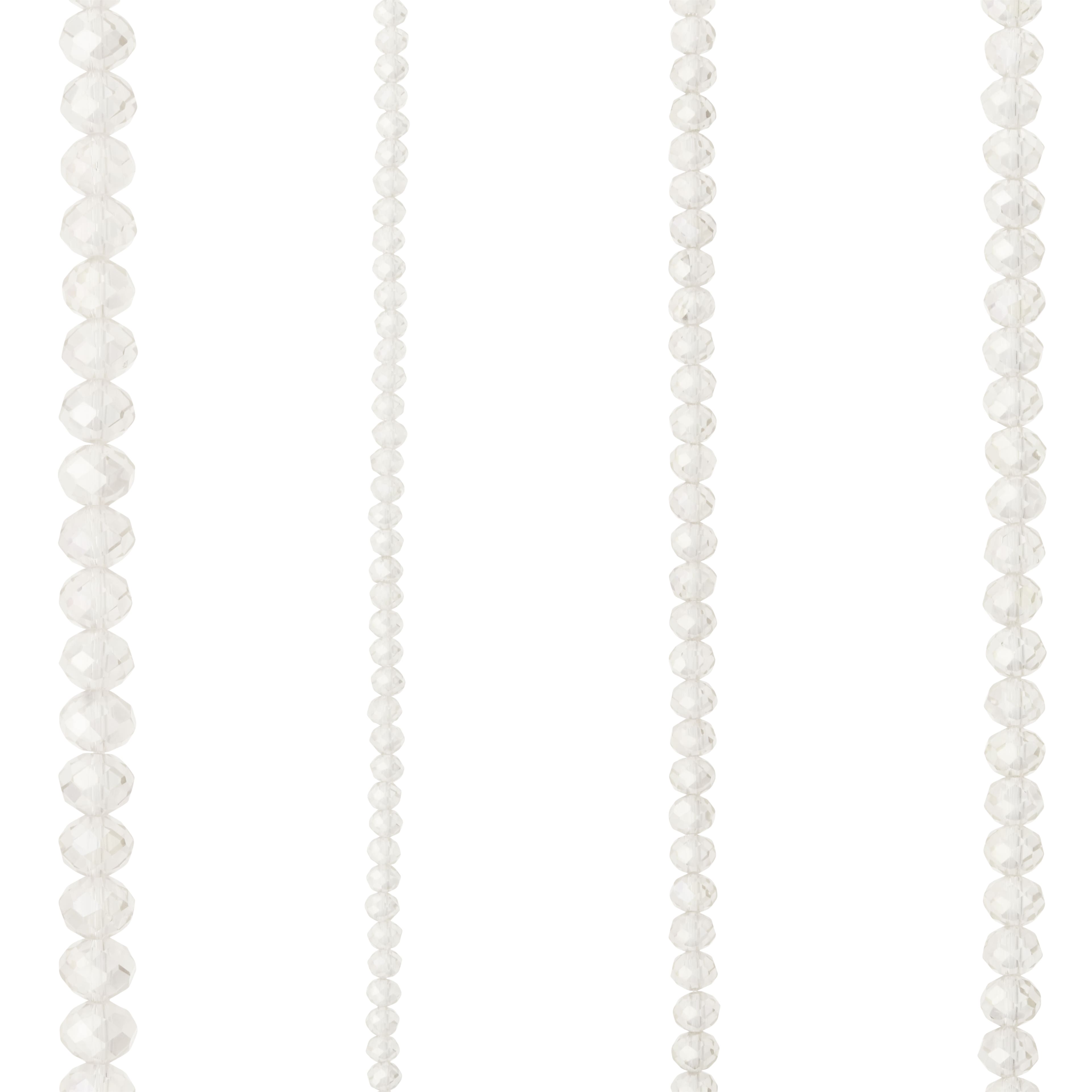 12 Pack: Clear Faceted Glass Rondelle Beads by Bead Landing&#x2122;