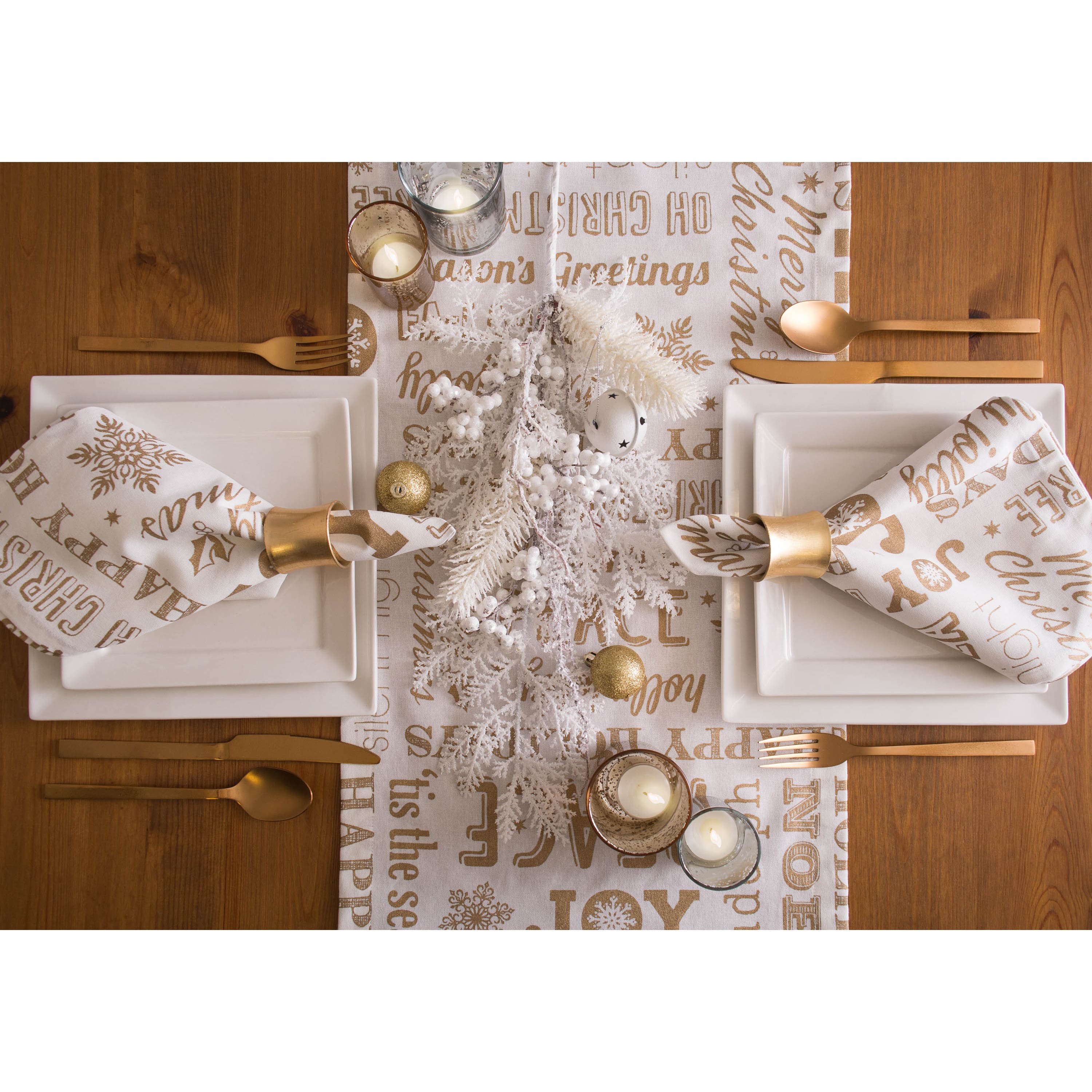 DII® Gold Christmas Collage Napkins, 6ct.